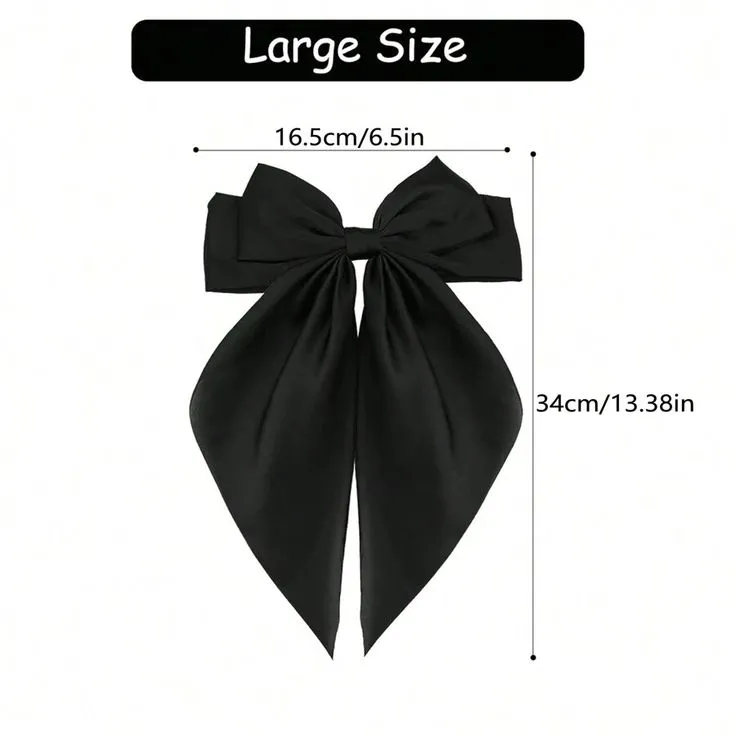 Nœud cheveux noir satin 2