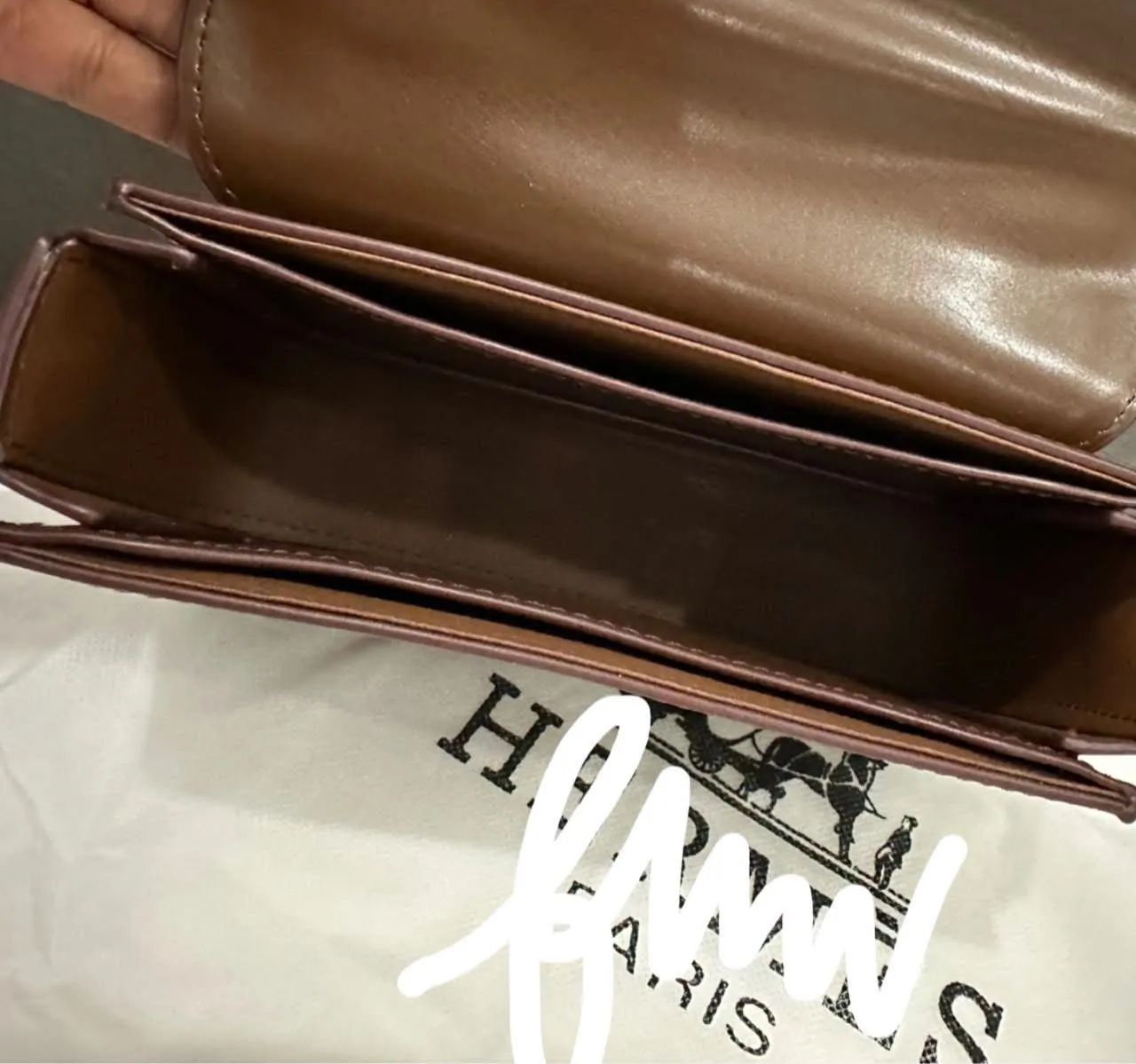 Sac à main cuir marron bandoulière chaîne 2
