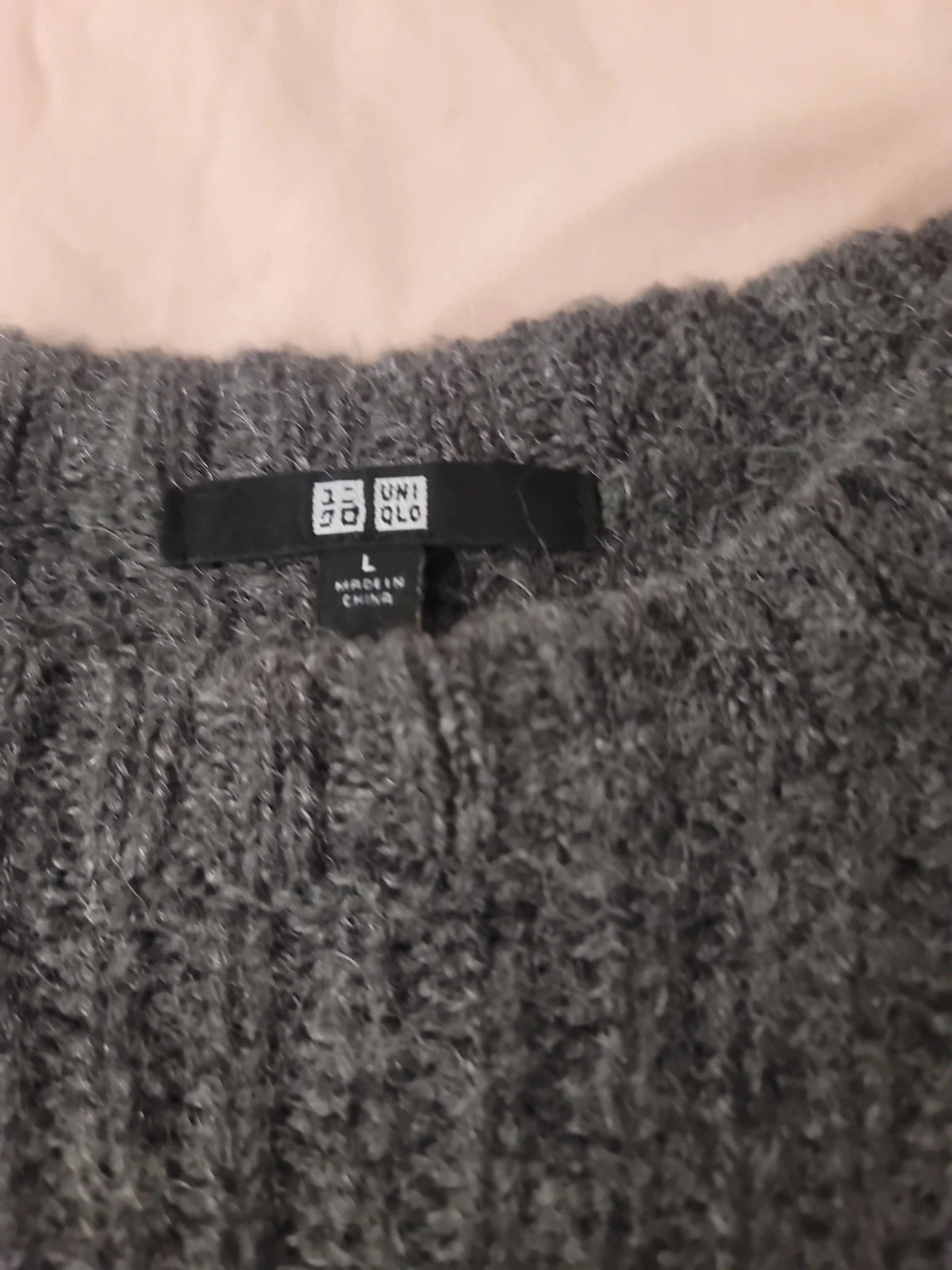 Pull en maille côtelée gris anthracite Uniqlo - Taille L – Uniqlo – taille L / 40 / 12 2