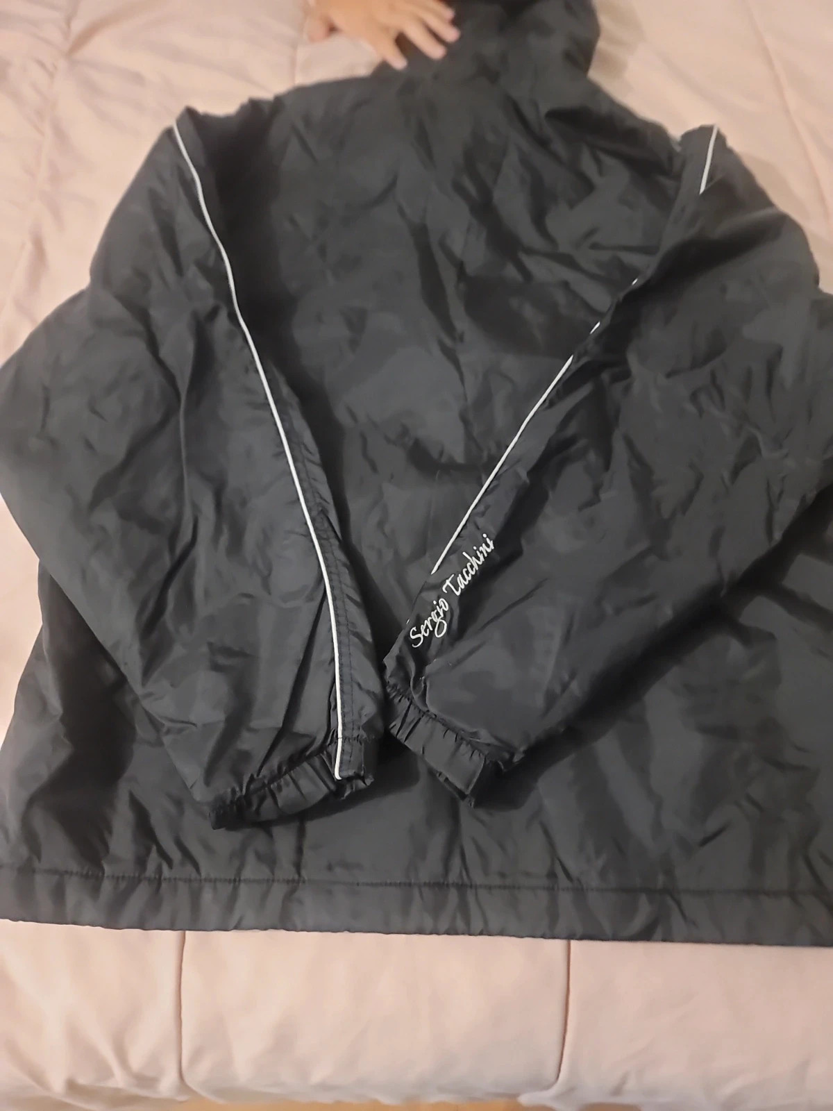 Veste coupe-vent Sergio Tacchini noire à capuche - Style Streetwear / Vintage – Sergio Tacchini – taille L 5