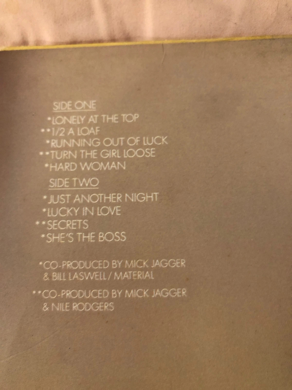 Disque Vinyle 33T Mick Jagger – She's The Boss (1985) Vintage 5