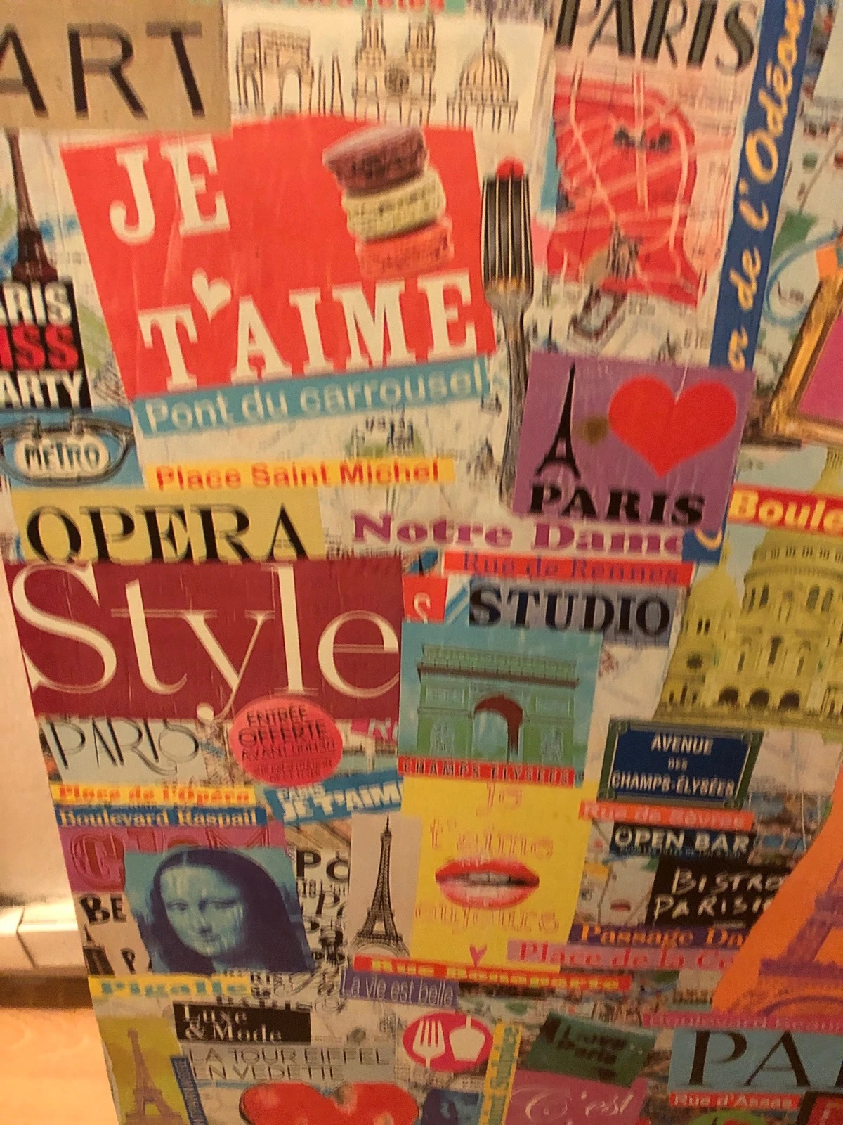 Grand Tableau Collage "Pop Art" Paris - Déco Originale & Colorée – Art 2