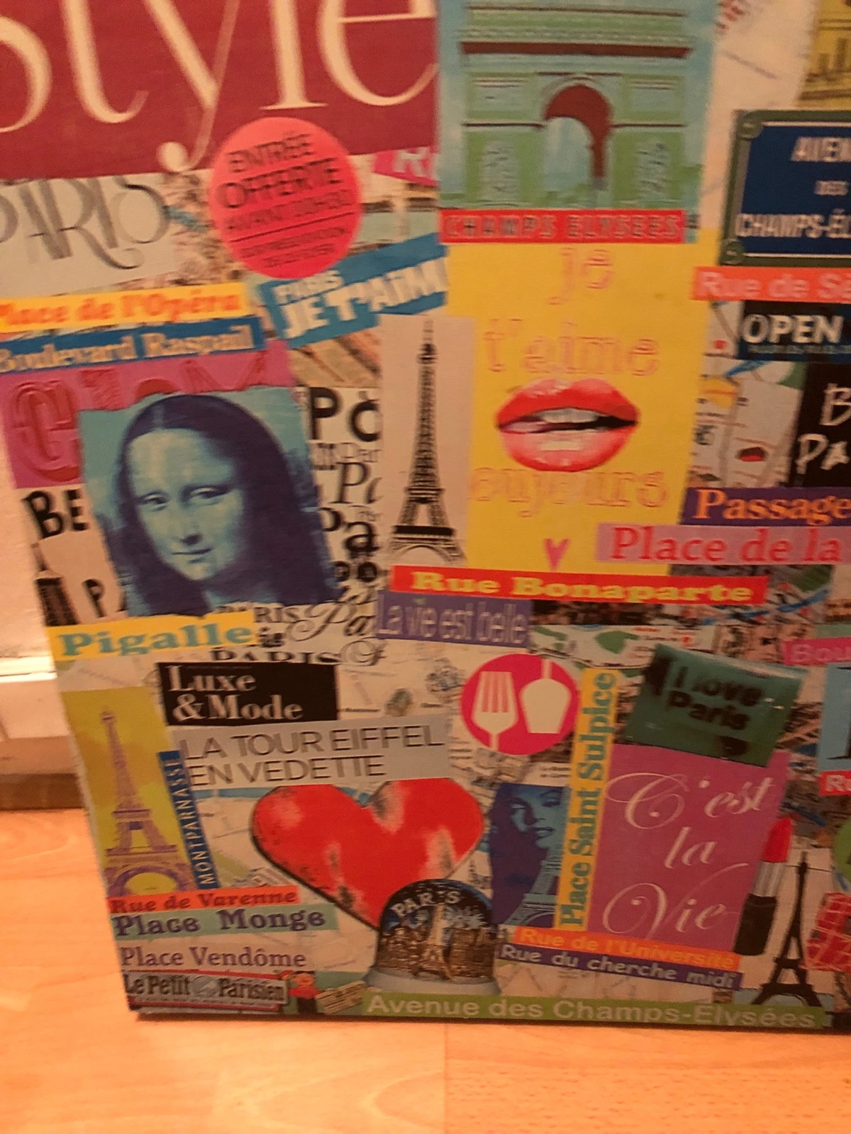 Grand Tableau Collage "Pop Art" Paris - Déco Originale & Colorée – Art 3
