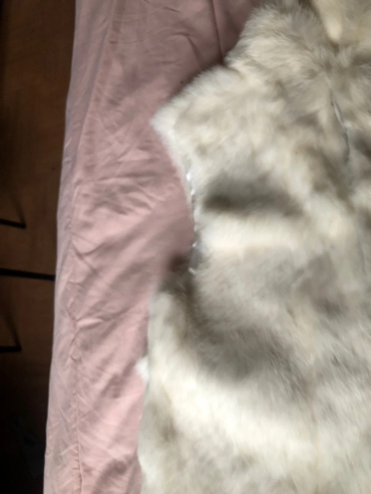 Gilet sans manches en fausse fourrure beige / écru – Veste sans manches douillette – taille M / 38 / 10 4