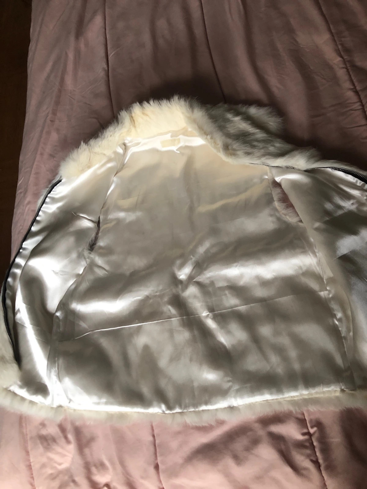 Gilet sans manches en fausse fourrure beige / écru – Veste sans manches douillette – taille M / 38 / 10 2