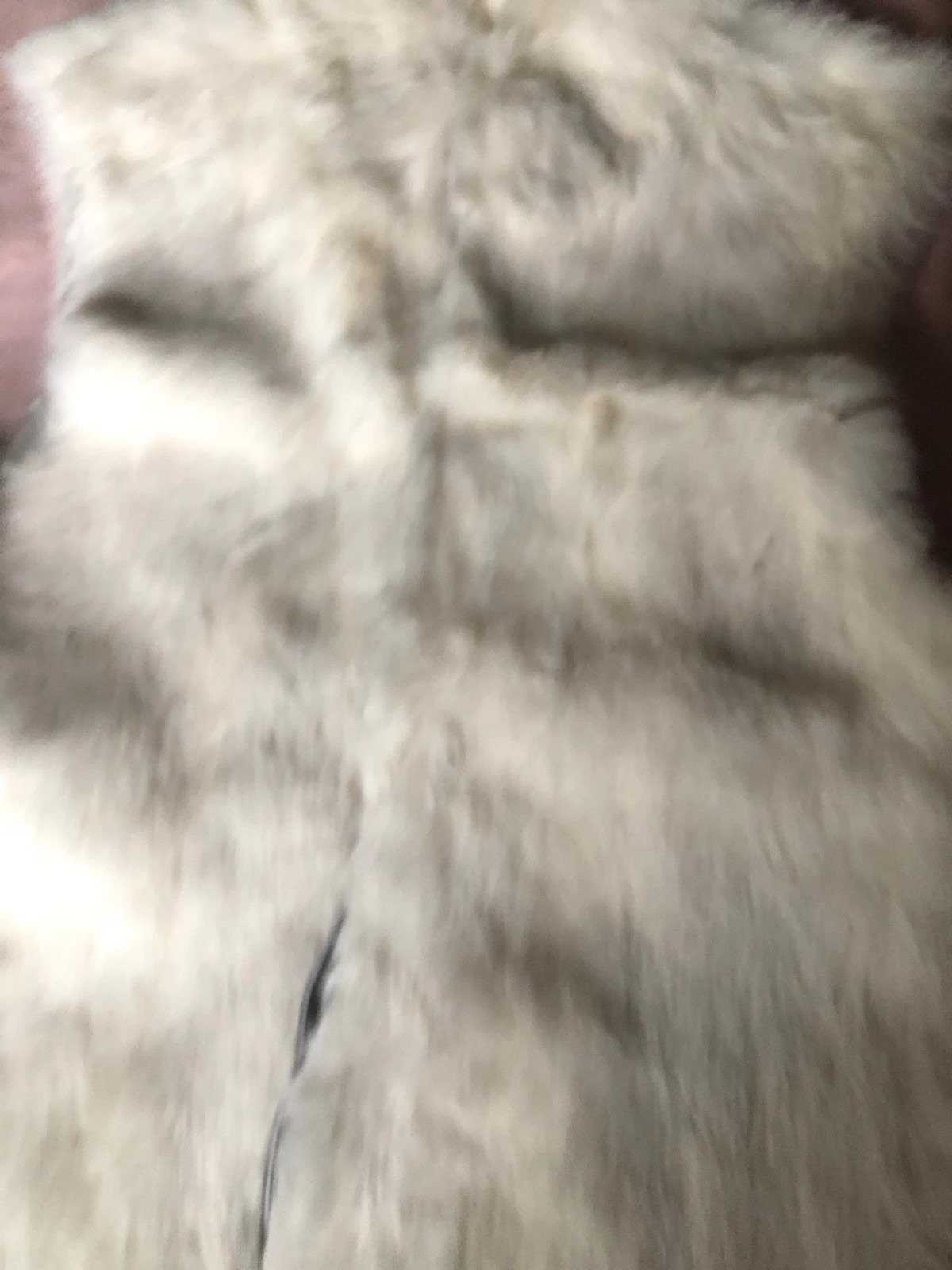 Gilet sans manches en fausse fourrure beige / écru – Veste sans manches douillette – taille M / 38 / 10 5