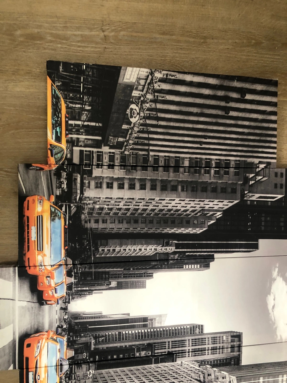 Tableau Polyptyque Manhattan & Taxis Jaunes – Décoration Murale New York (5 Panneaux) – Caro 2