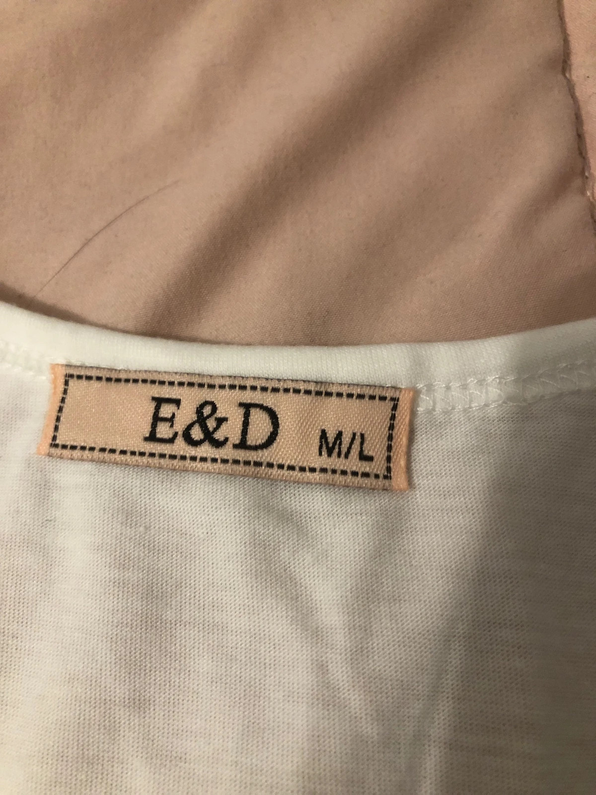 T-Shirt Blanc E&D Devant Dentelle / Guipure – Taille M/L – E&D – taille M / 38 / 10 2