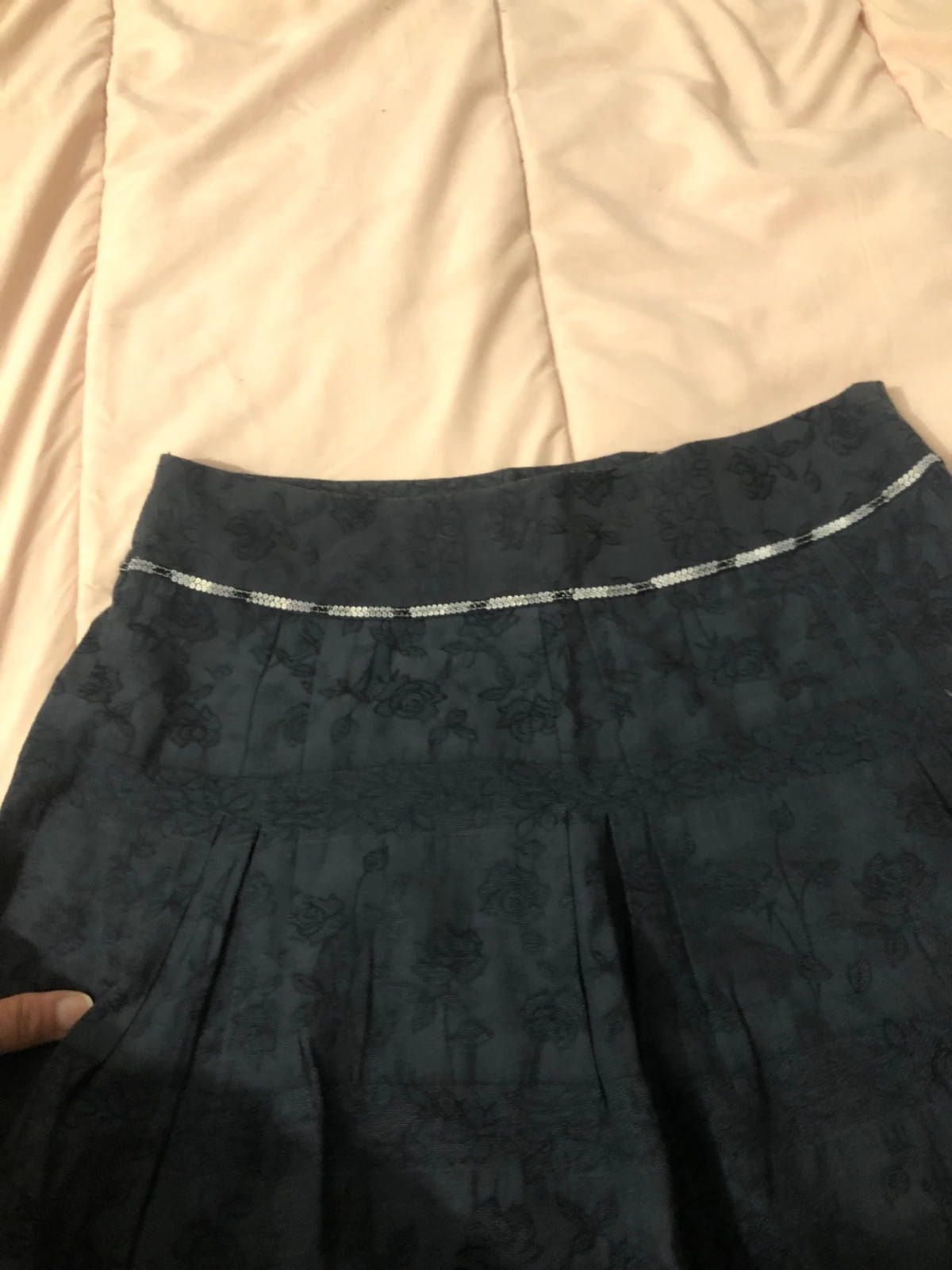 Jupe Évasée Sintai Bleue Marine – Style Boho Chic & Broderie Anglaise – Taille M – HEY – taille M / 38 / 10 3
