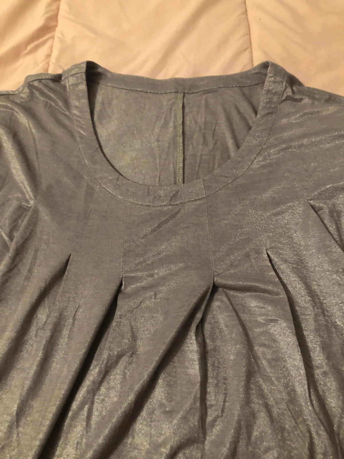 Top Gris Brillant Drape Taille S - Chic & Confortable – Euro Ange – taille S / 36 / 8 2