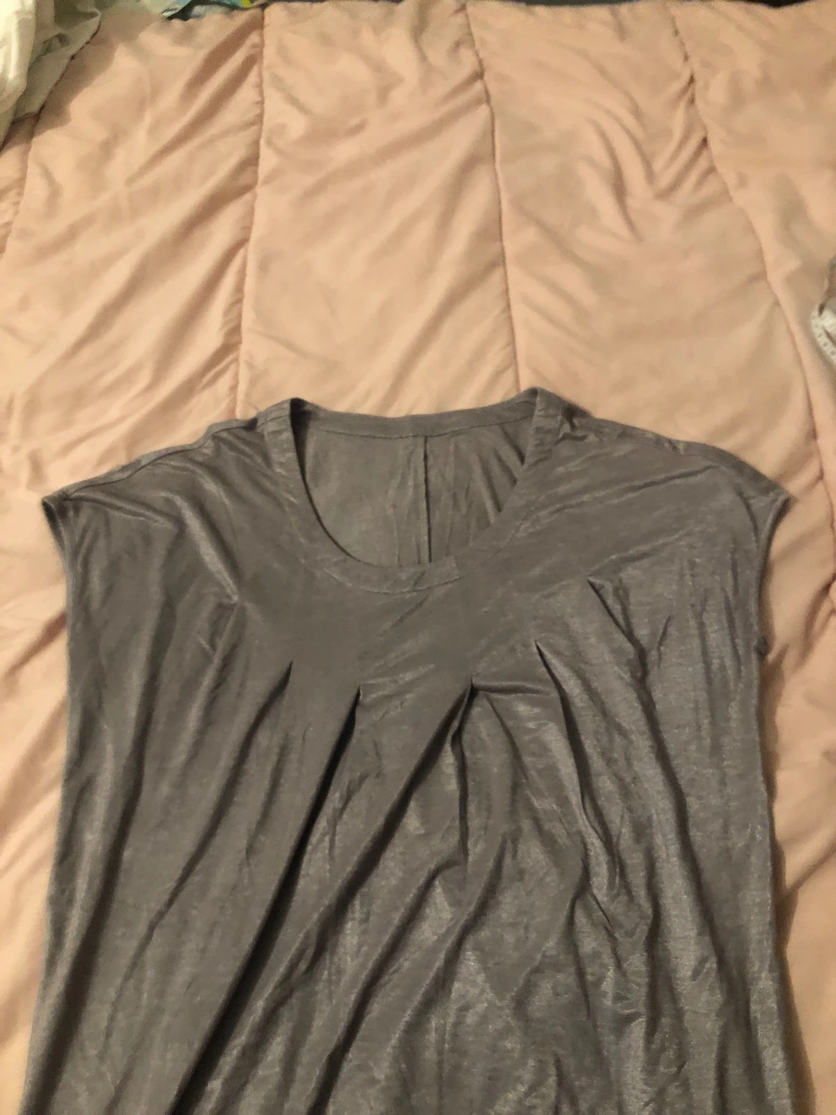 Top Gris Brillant Drape Taille S - Chic & Confortable – Euro Ange – taille S / 36 / 8 4