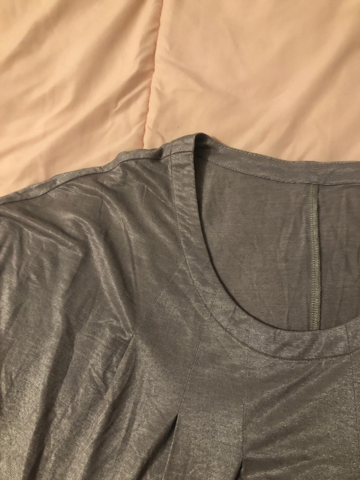 Top Gris Brillant Drape Taille S - Chic & Confortable – Euro Ange – taille S / 36 / 8 3