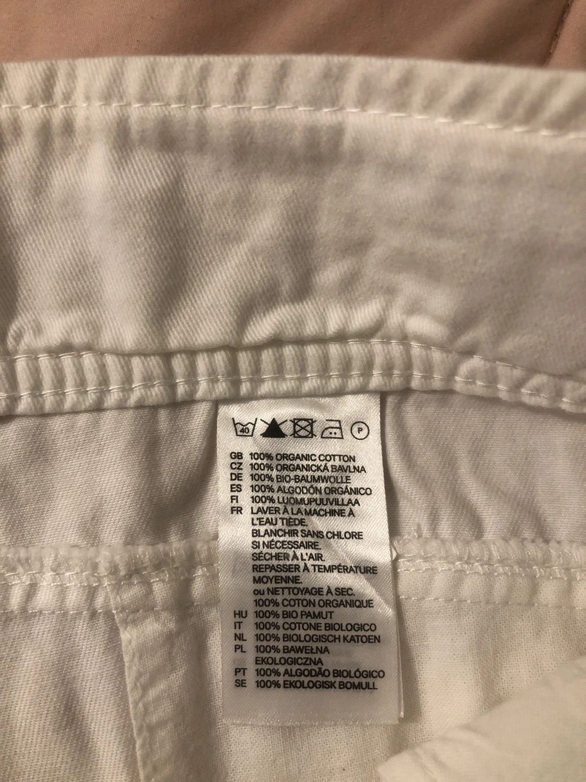 Pantacourt Blanc Femme H&M – Taille 38 – À Recoudre (Bouton Fourni) – H&M – taille M / 38 / 10 4