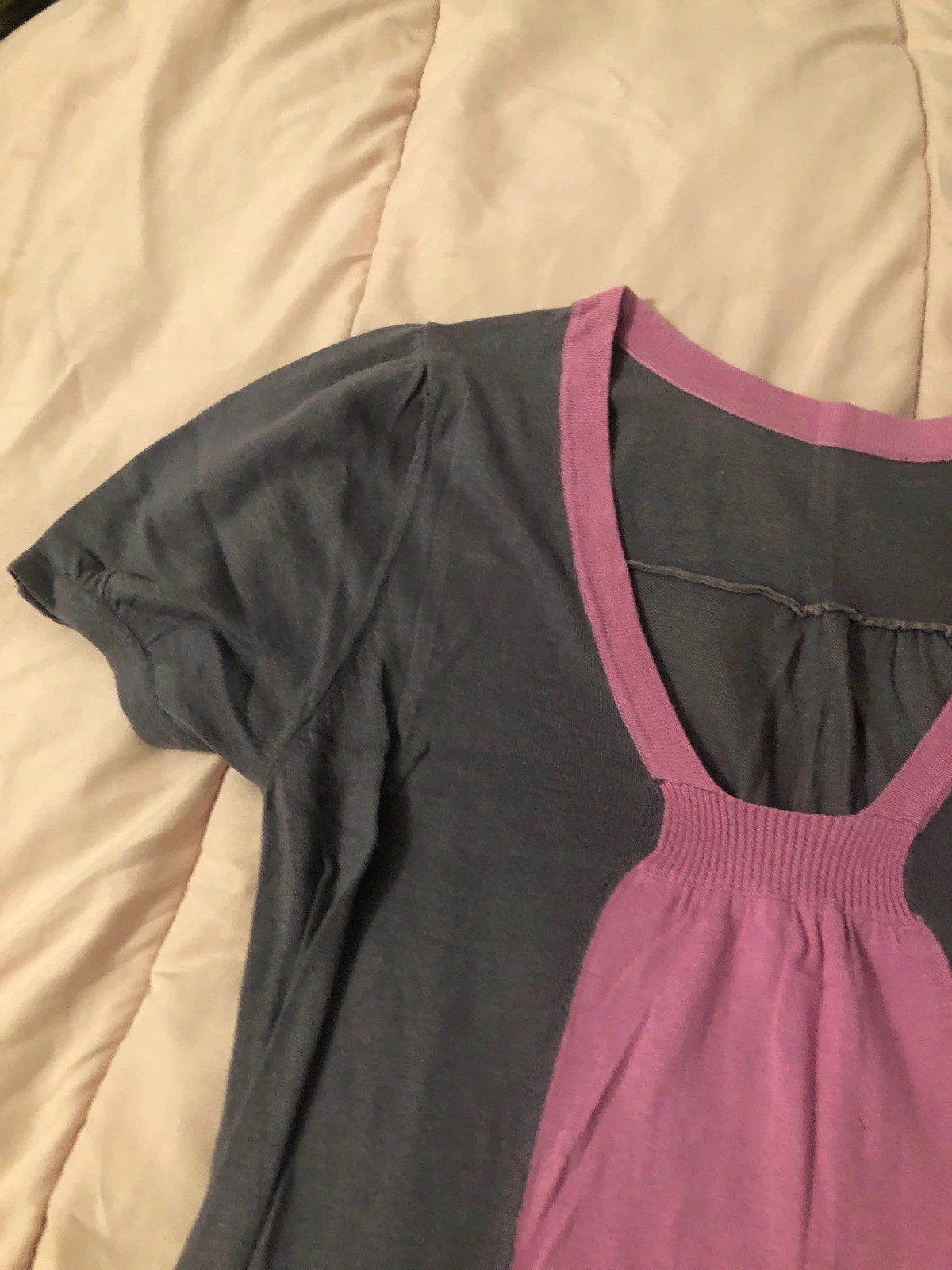 Robe courte / Tunique bicolore grise et rose à poches – La Redoute – taille XXXS / 30 / 2 3