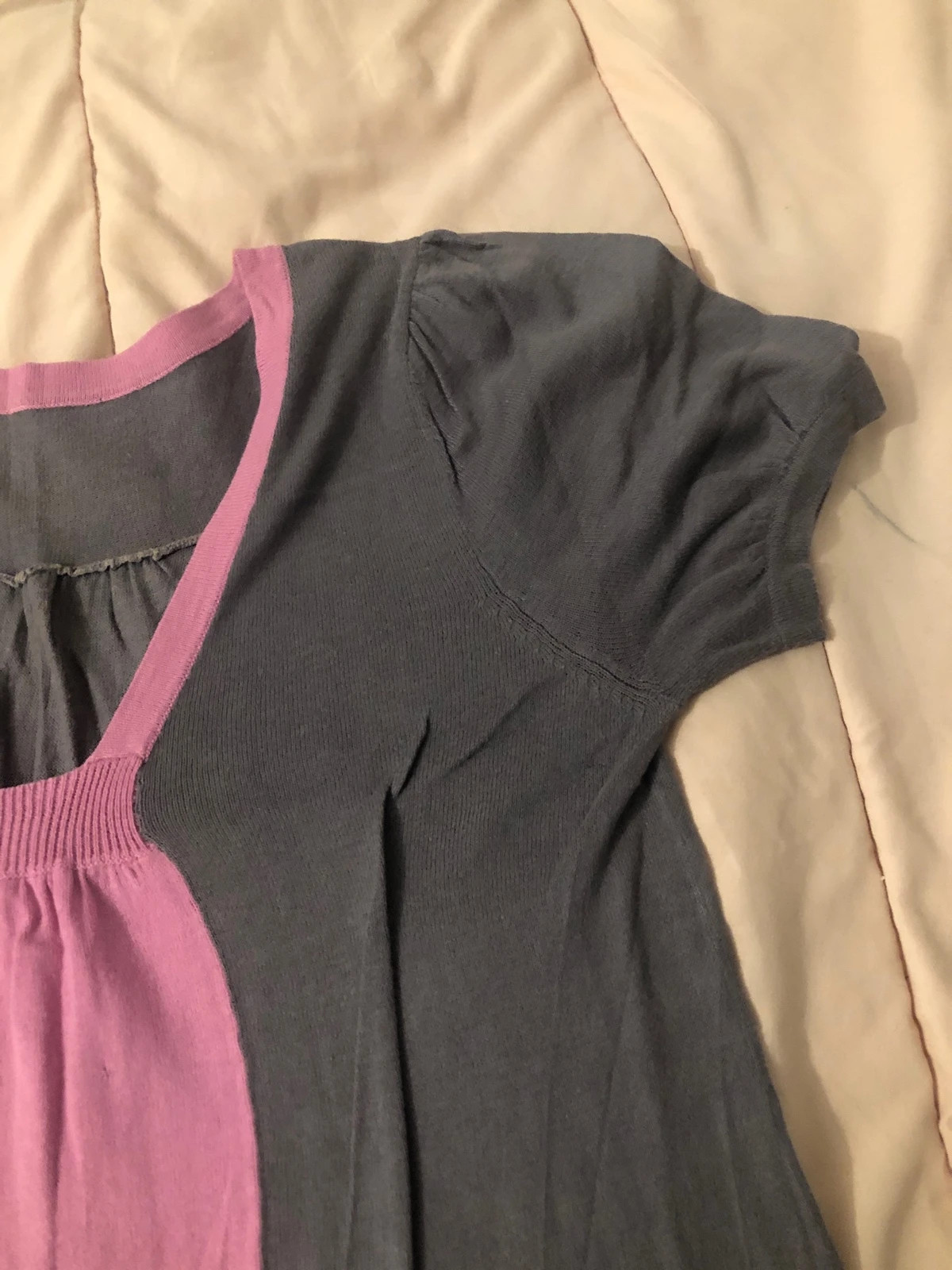 Robe courte / Tunique bicolore grise et rose à poches – La Redoute – taille XXXS / 30 / 2 4