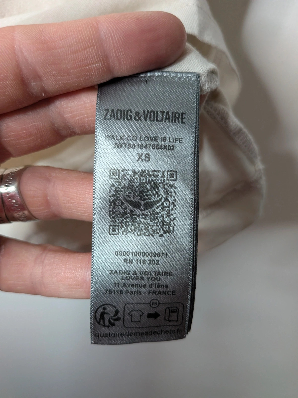 T-shirt Love – Zadig & Voltaire – taille XS / 34 / 6 5