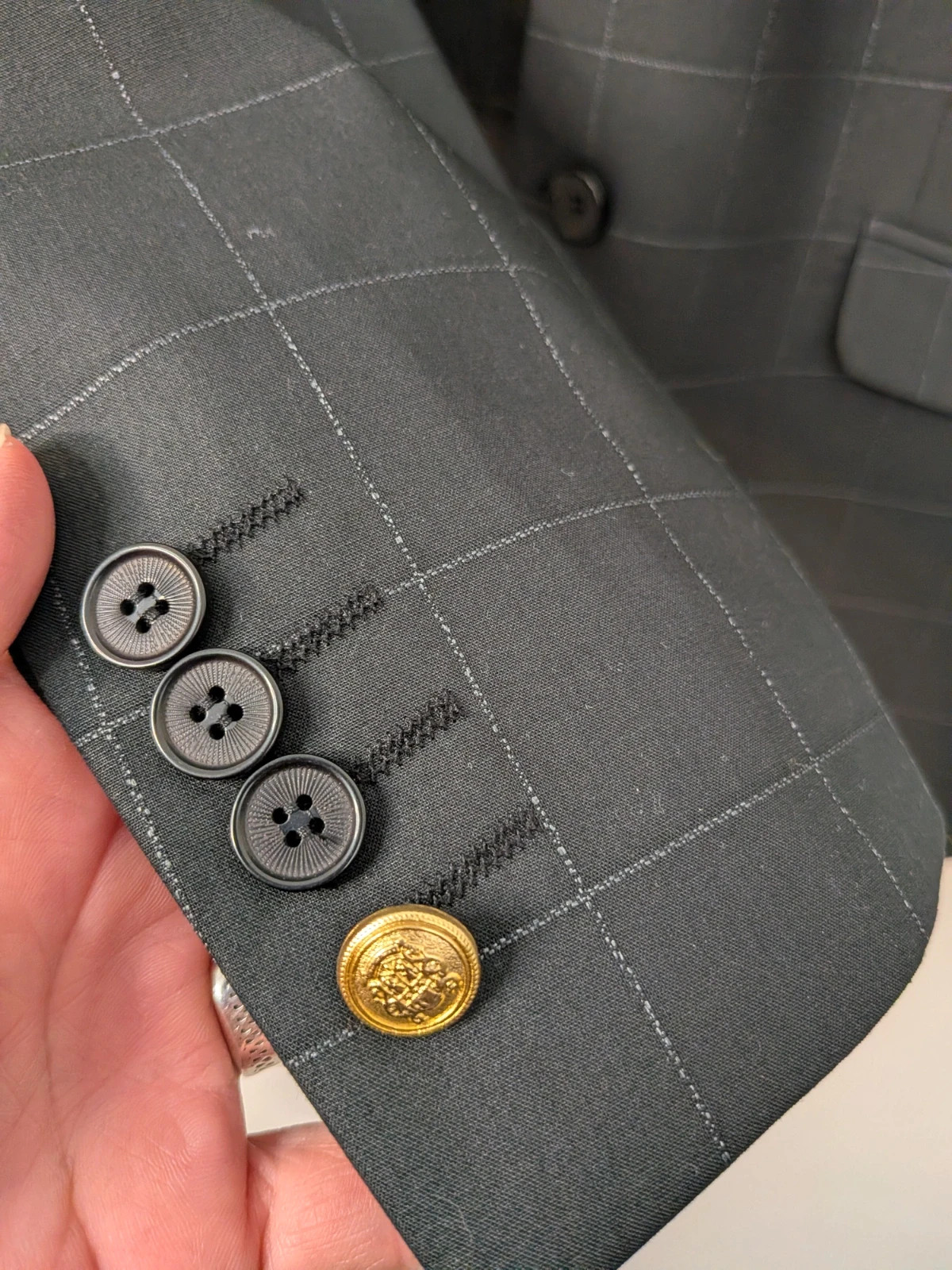 Costume noir à carreaux – Oscar – taille 54 4