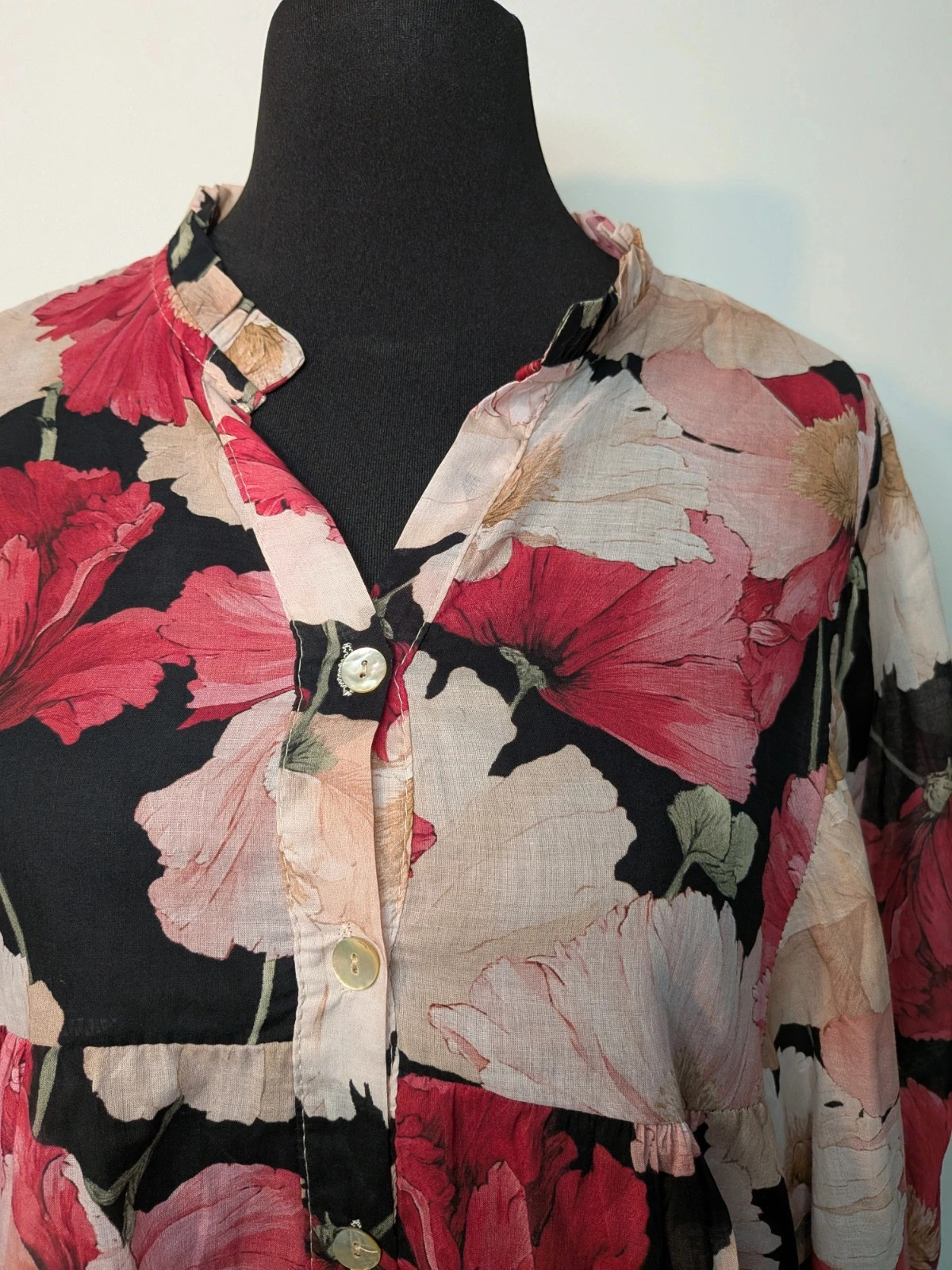 Blouse à fleurs – Made In Italy – taille L / 40 / 12 2