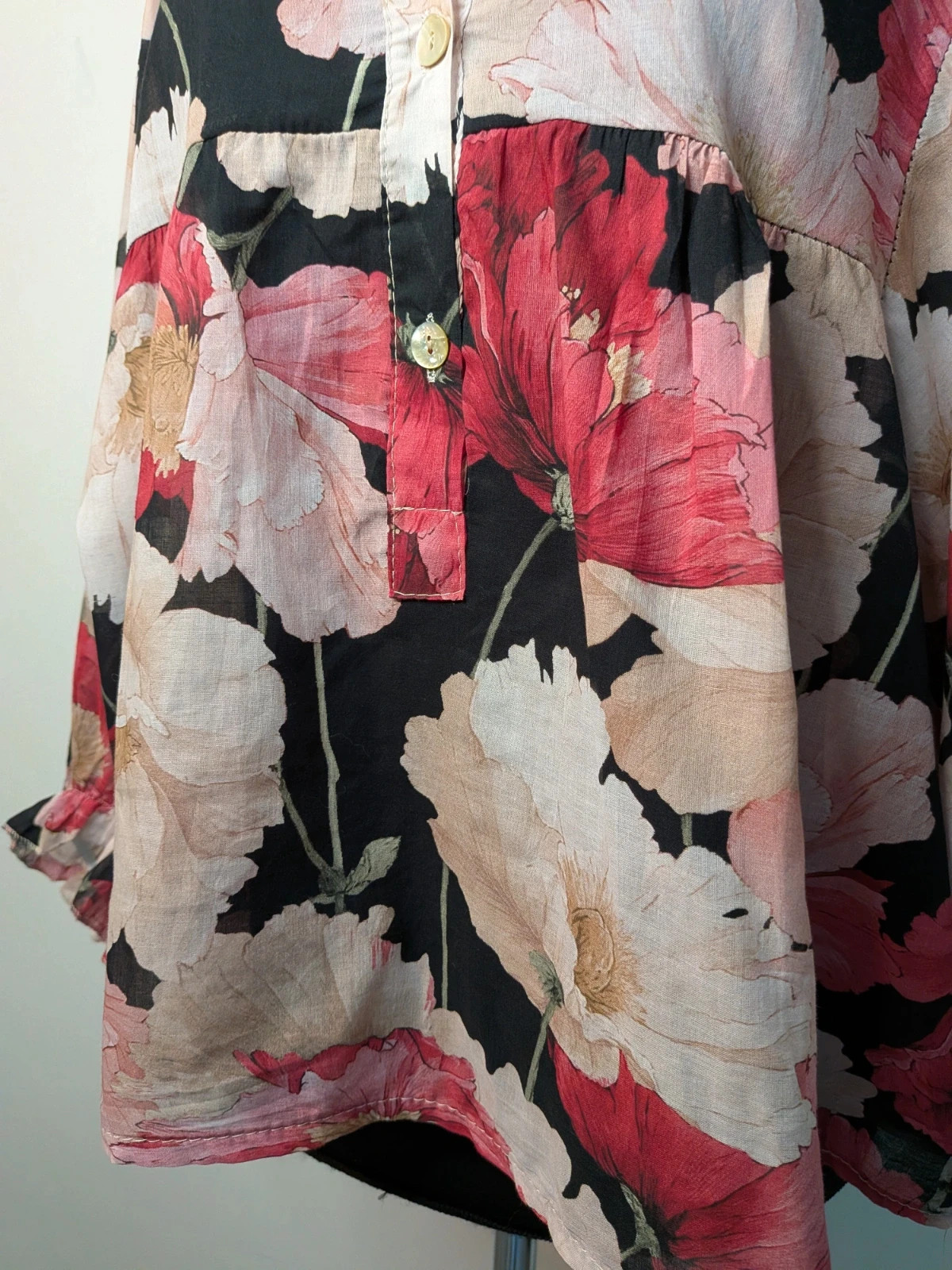 Blouse à fleurs – Made In Italy – taille L / 40 / 12 3