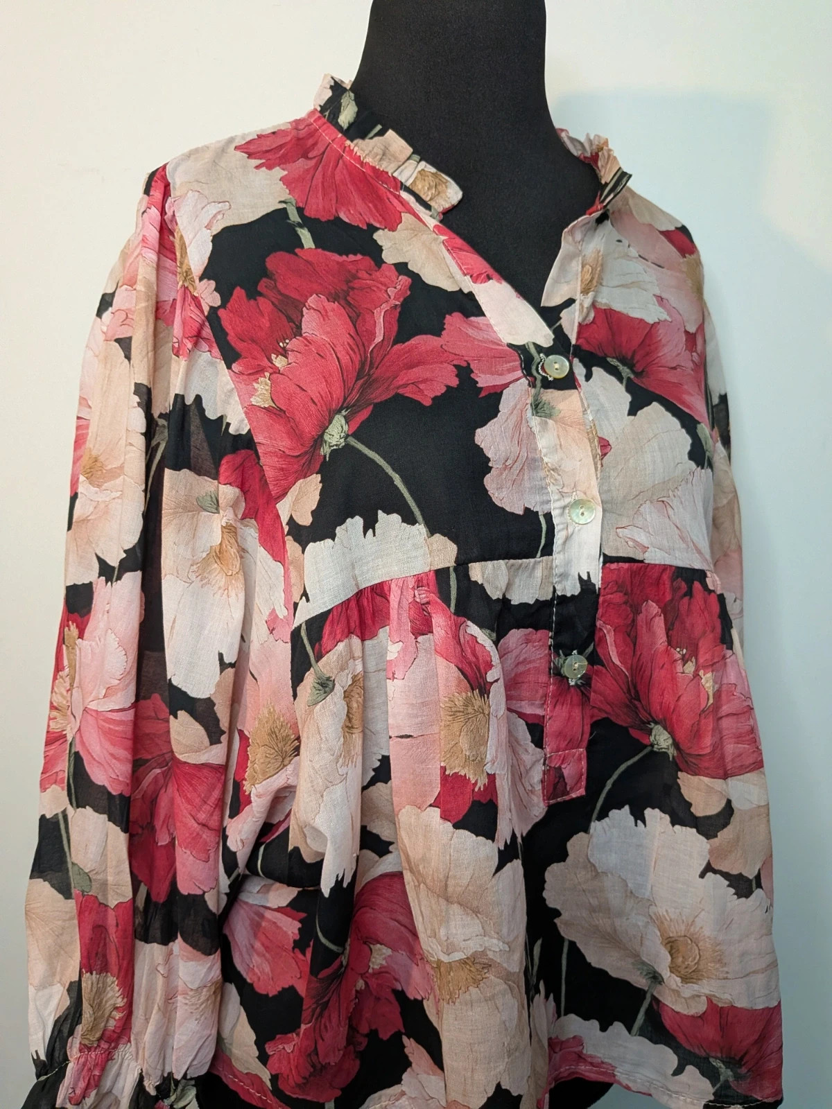 Blouse à fleurs – Made In Italy – taille L / 40 / 12 4