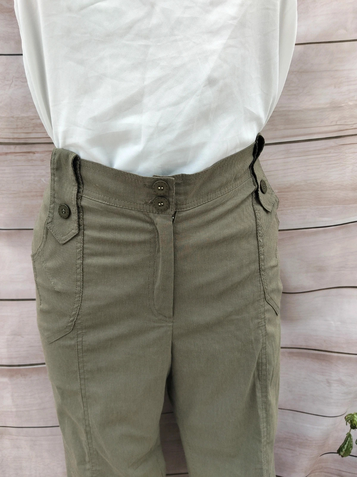 Pantalones verde oliva de tiro medio 💜 – Scottage – taille L / 40 / 12 4