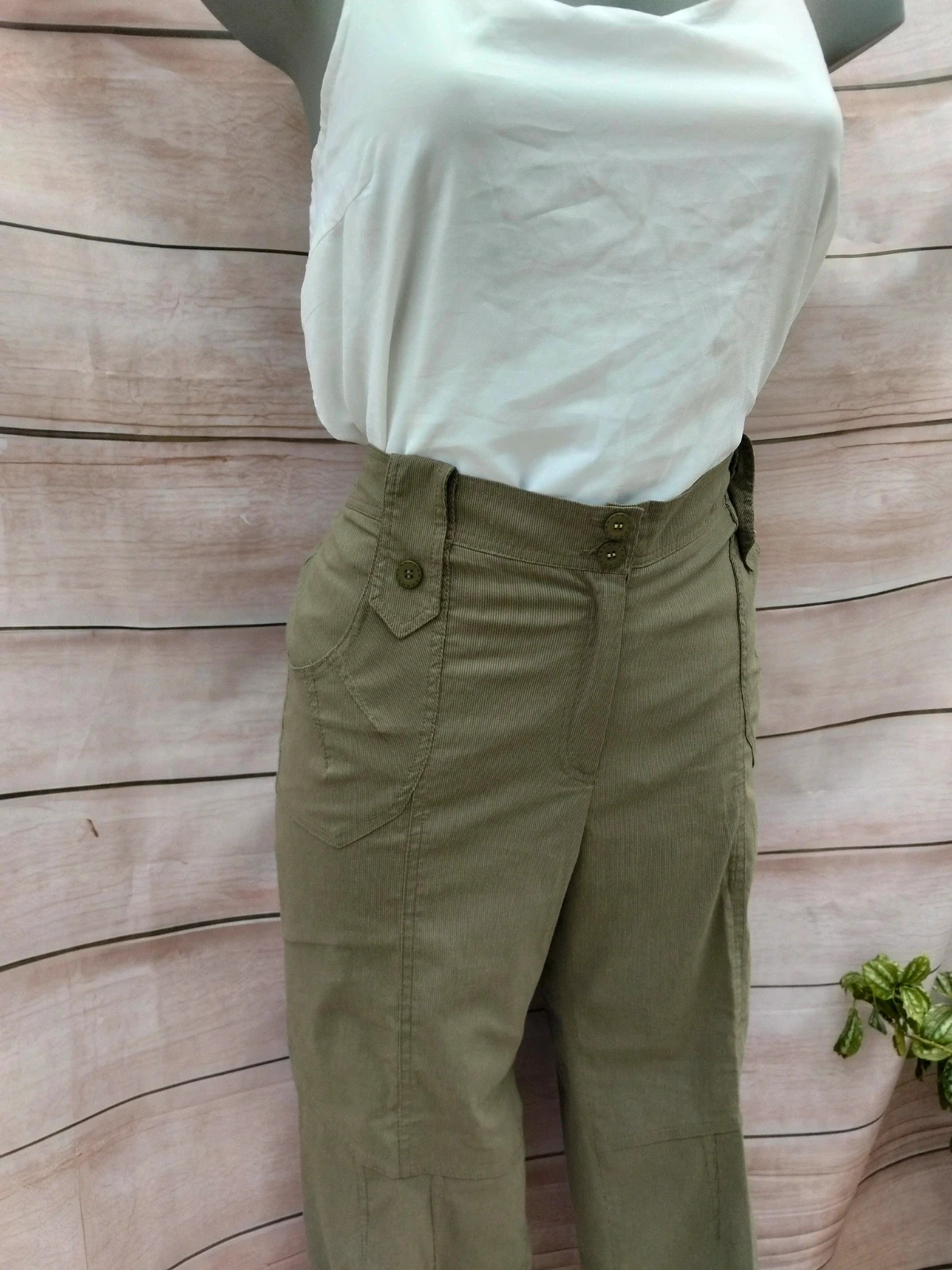 Pantalones verde oliva de tiro medio 💜 – Scottage – taille L / 40 / 12 2