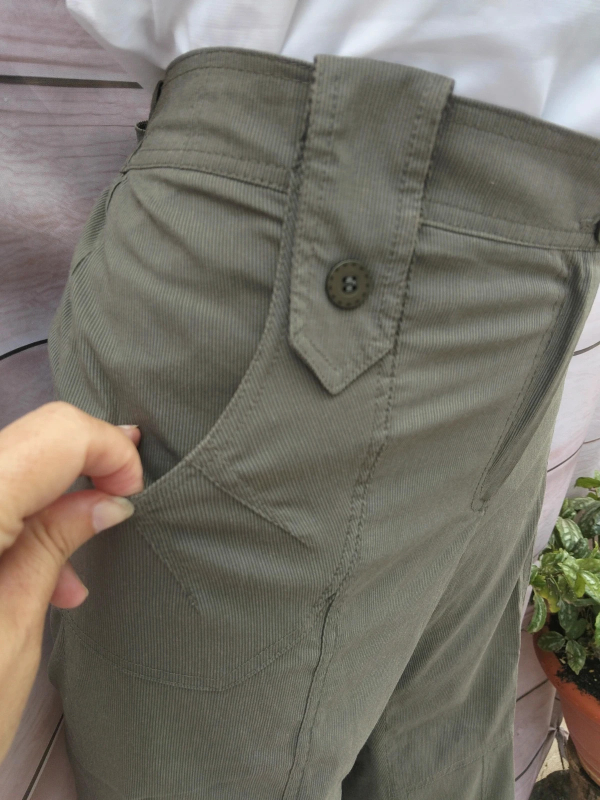 Pantalones verde oliva de tiro medio 💜 – Scottage – taille L / 40 / 12 5