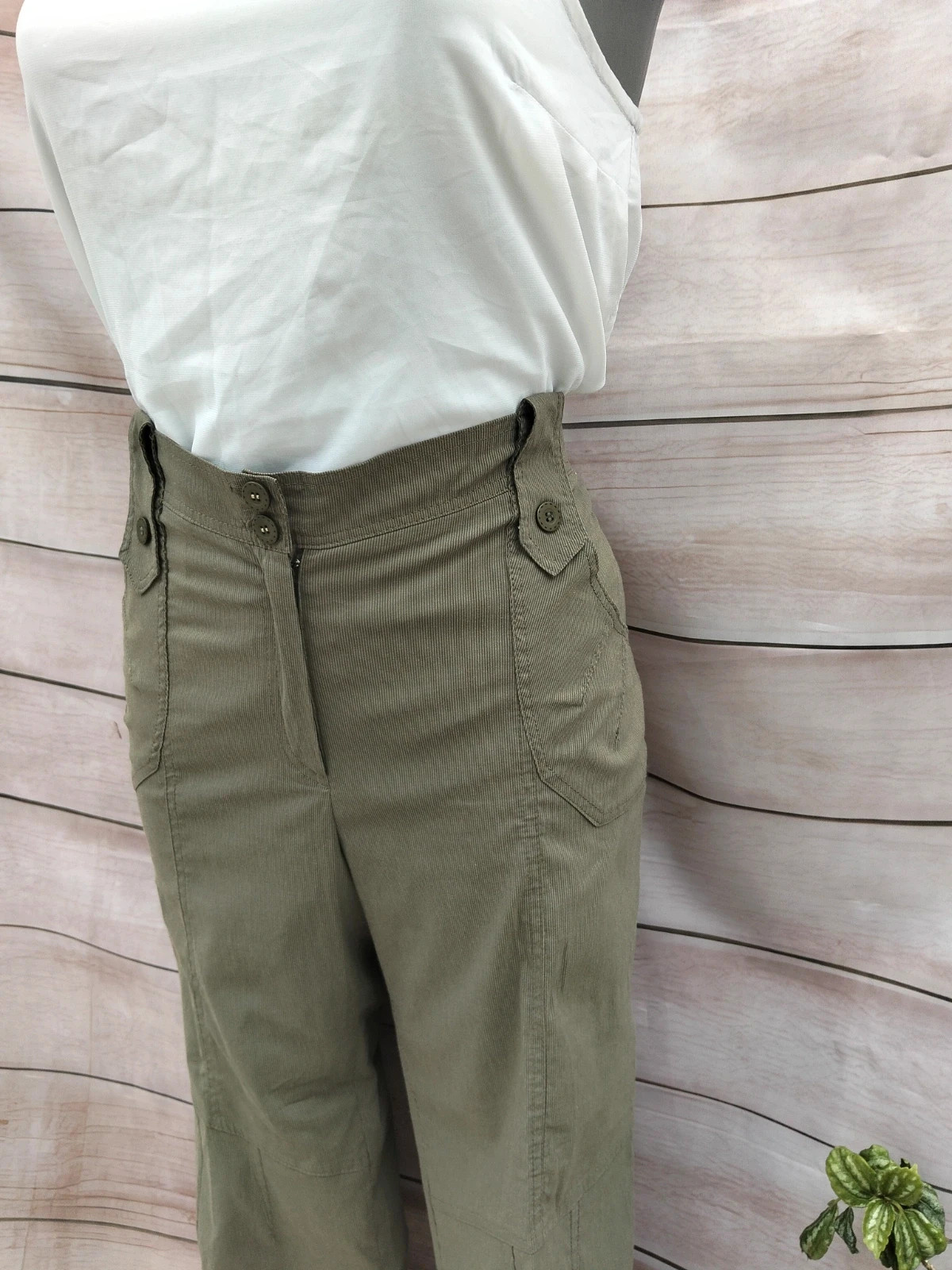 Pantalones verde oliva de tiro medio 💜 – Scottage – taille L / 40 / 12 3