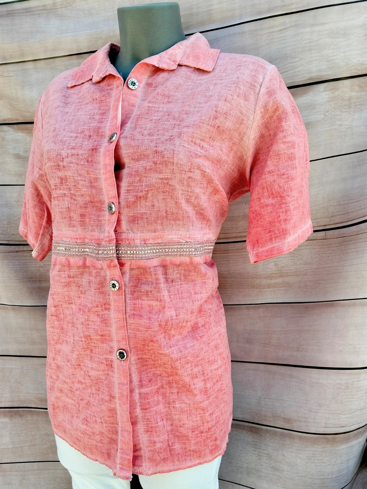 Camisa lino y algodón rosa talla única 💜 – Boutique Bohéme – taille L / 40 / 12 3