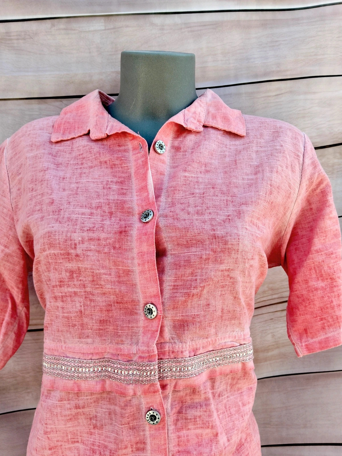 Camisa lino y algodón rosa talla única 💜 – Boutique Bohéme – taille L / 40 / 12 4