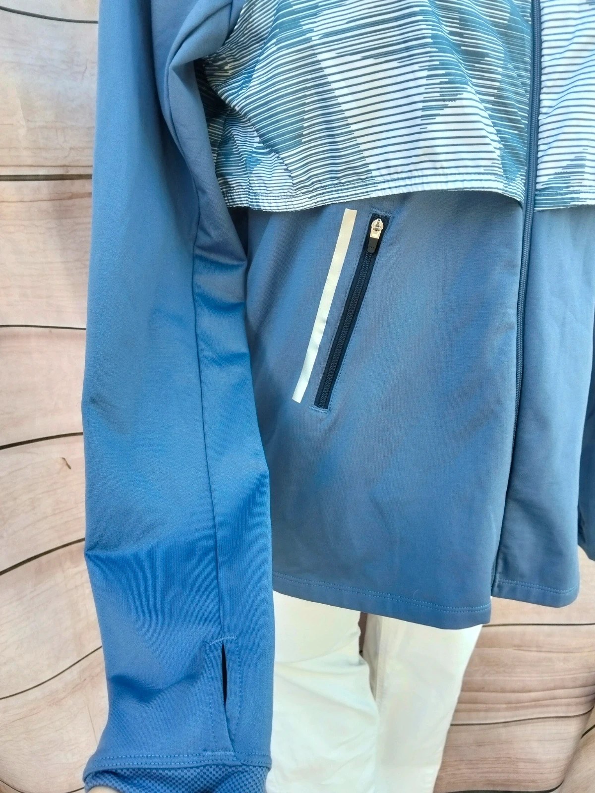 Chaqueta deportiva Kalenji azul con estampado geométrico talla 46 💜 – Decathlon – taille M / 38 / 10 5