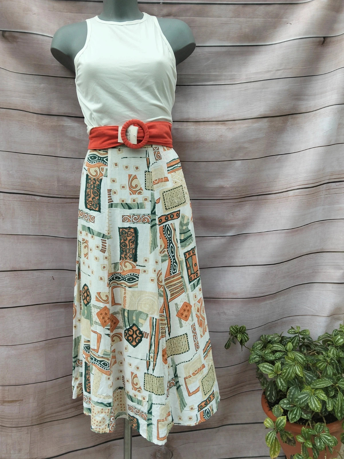 Falda midi geométrica vintage 💜 – hiroko – taille XL / 42 / 14 2