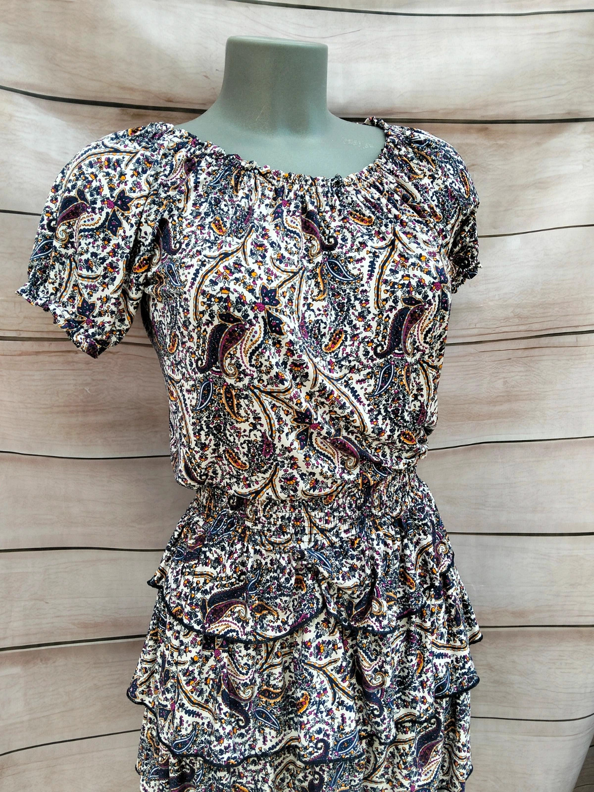 Vestido corto estampado paisley con volantes 💜 – Mim – taille M / 38 / 10 2