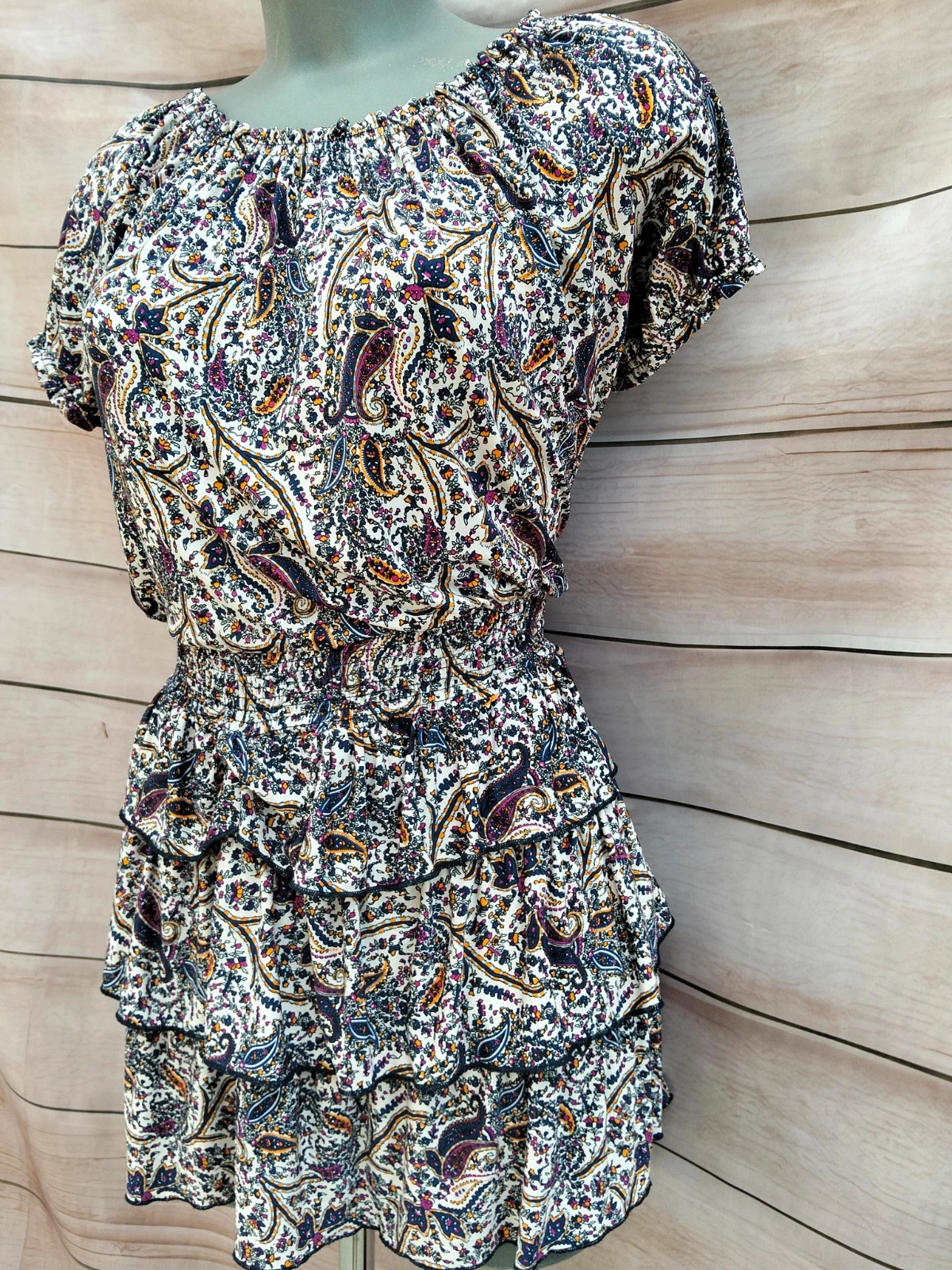 Vestido corto estampado paisley con volantes 💜 – Mim – taille M / 38 / 10 3