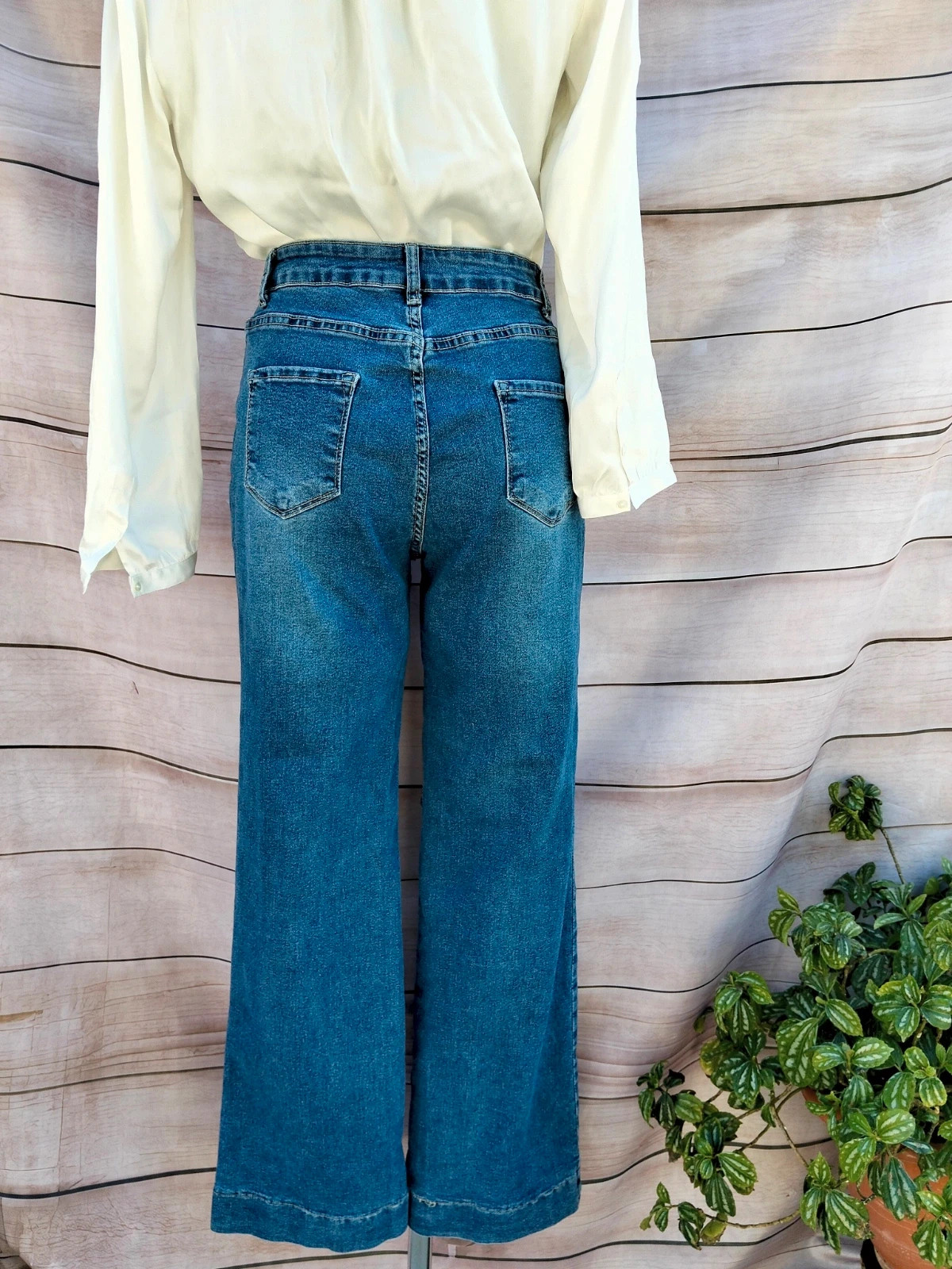 Pantalones vaqueros anchos azules 💜 – Vintage Boutique – taille L / 40 / 12 5