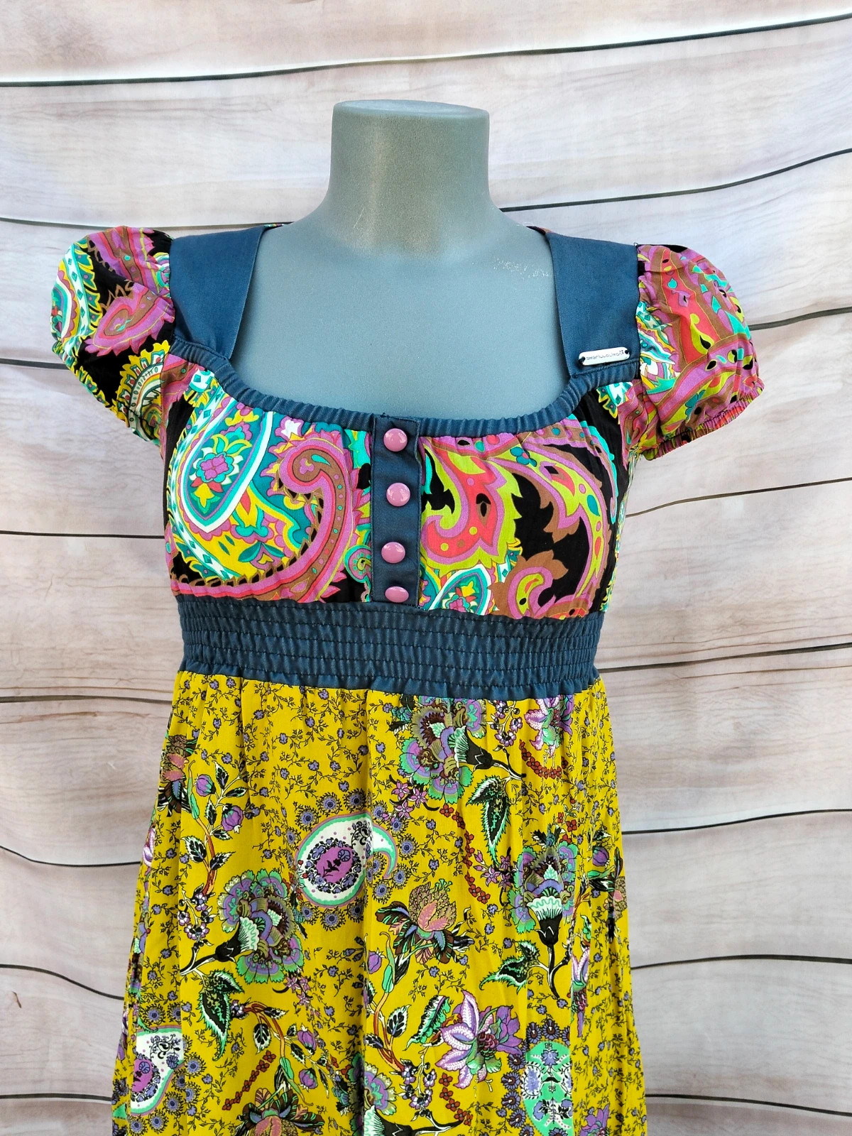 Vestido bohemio estampado amarillo "Lemon Days" de amarillolimon Talla XS/34 💜 – AmarilloLimon – taille XS / 34 / 6 5