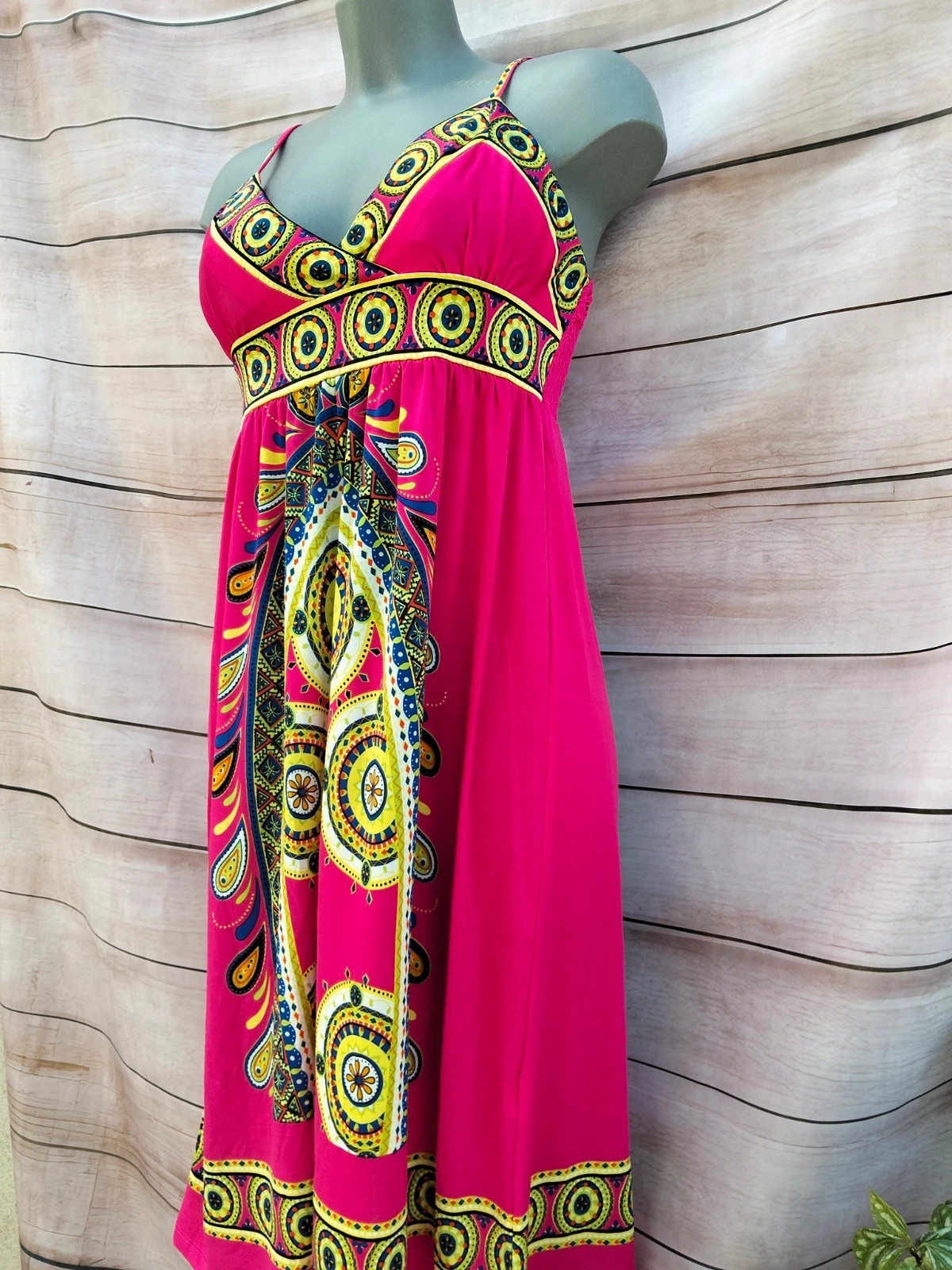 Vestido largo fucsia con estampado boho 💜 – Summer – taille S / 36 / 8 4