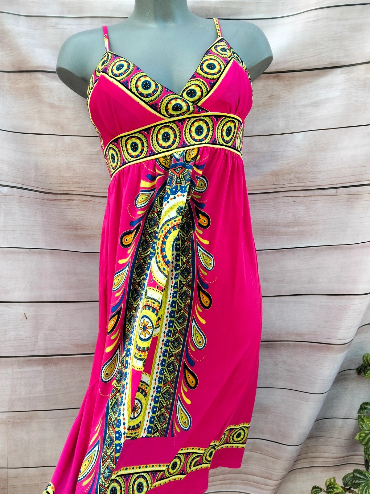 Vestido largo fucsia con estampado boho 💜 – Summer – taille S / 36 / 8 2