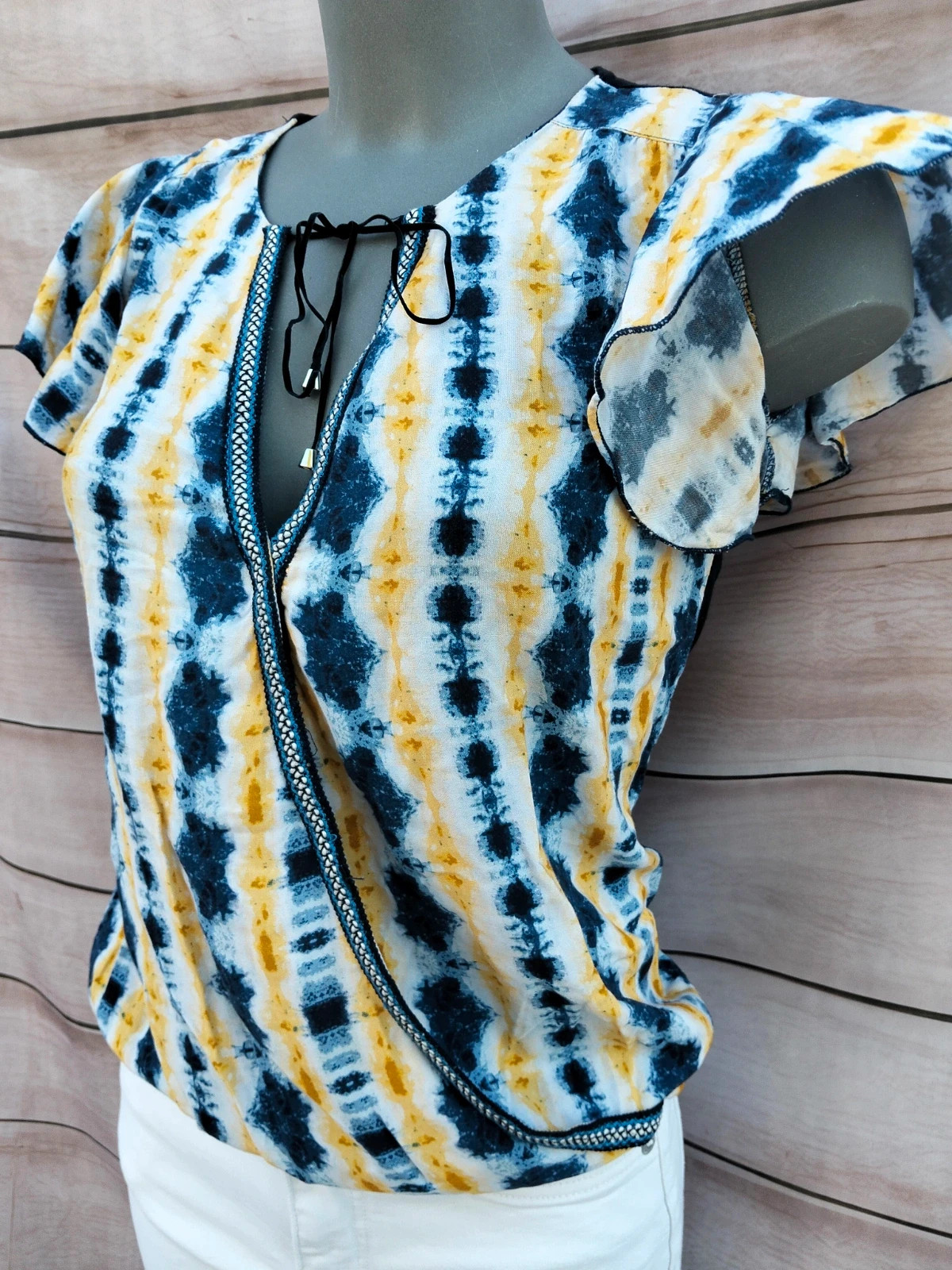 Blusa estilo tie-dye azul y amarillo Cache Cache Talla M 💜 – Cache Cache – taille M / 38 / 10 3