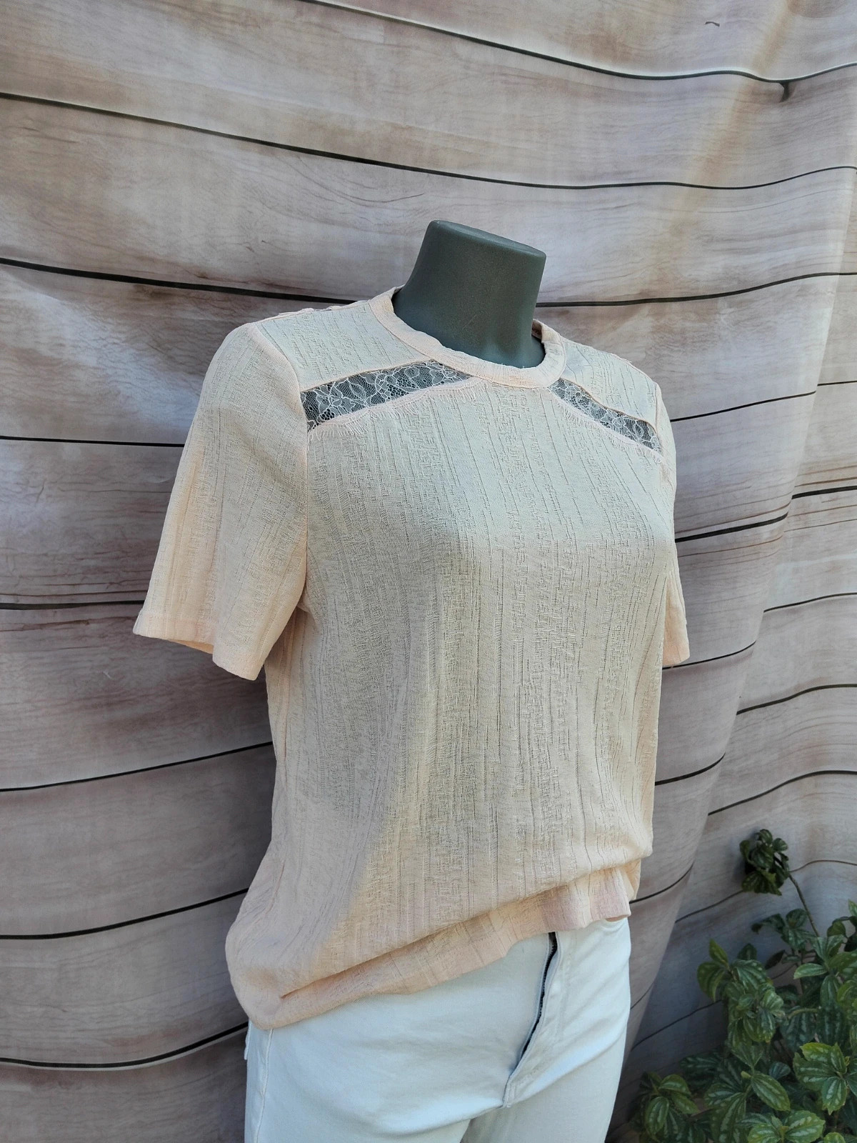 Blusa melocotón con detalles de encaje Camaïeu 💜 – Camaïeu – taille M / 38 / 10 2
