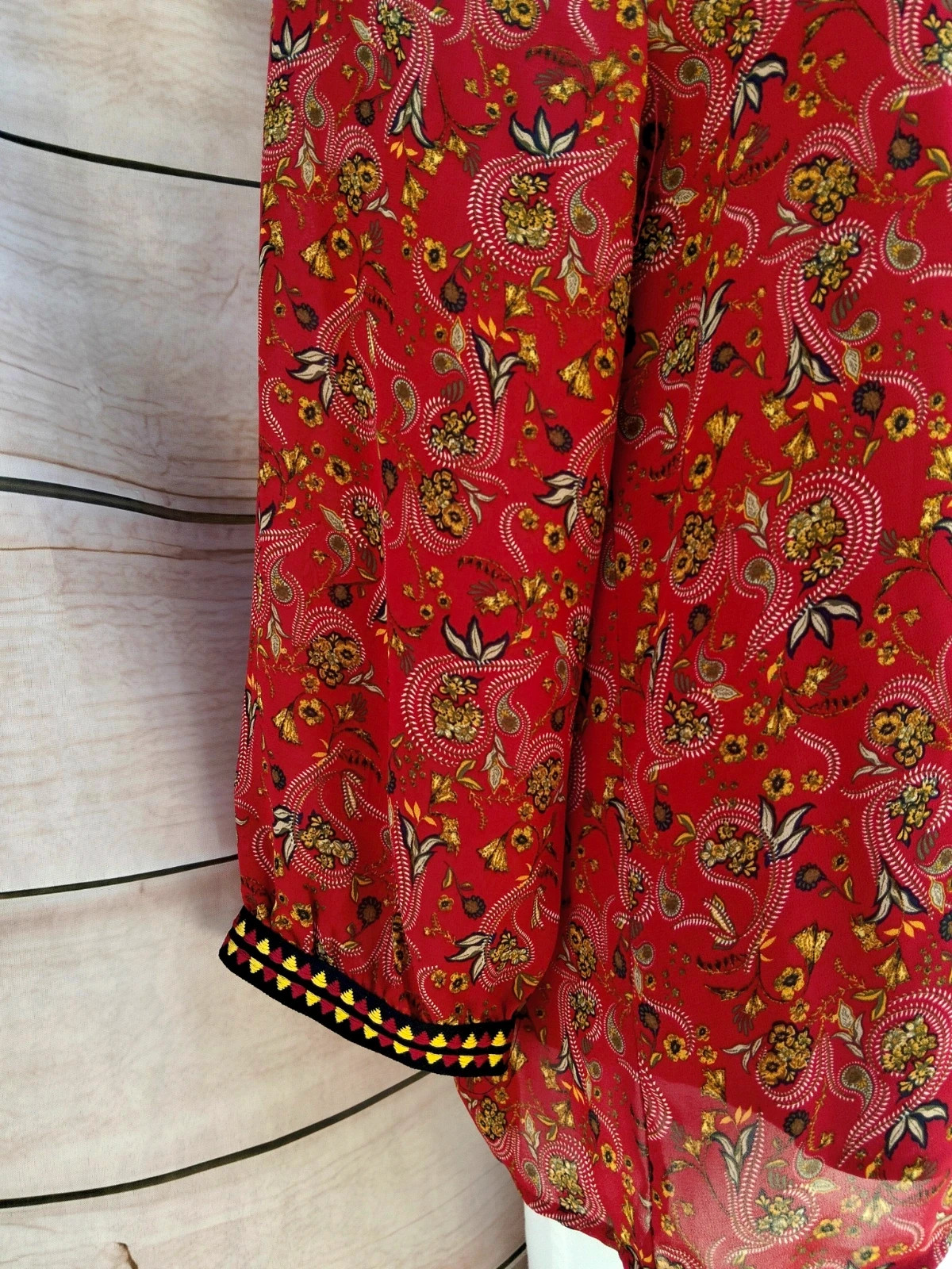 Blusa roja estampada Vila 💜 – Vila – taille L / 40 / 12 3