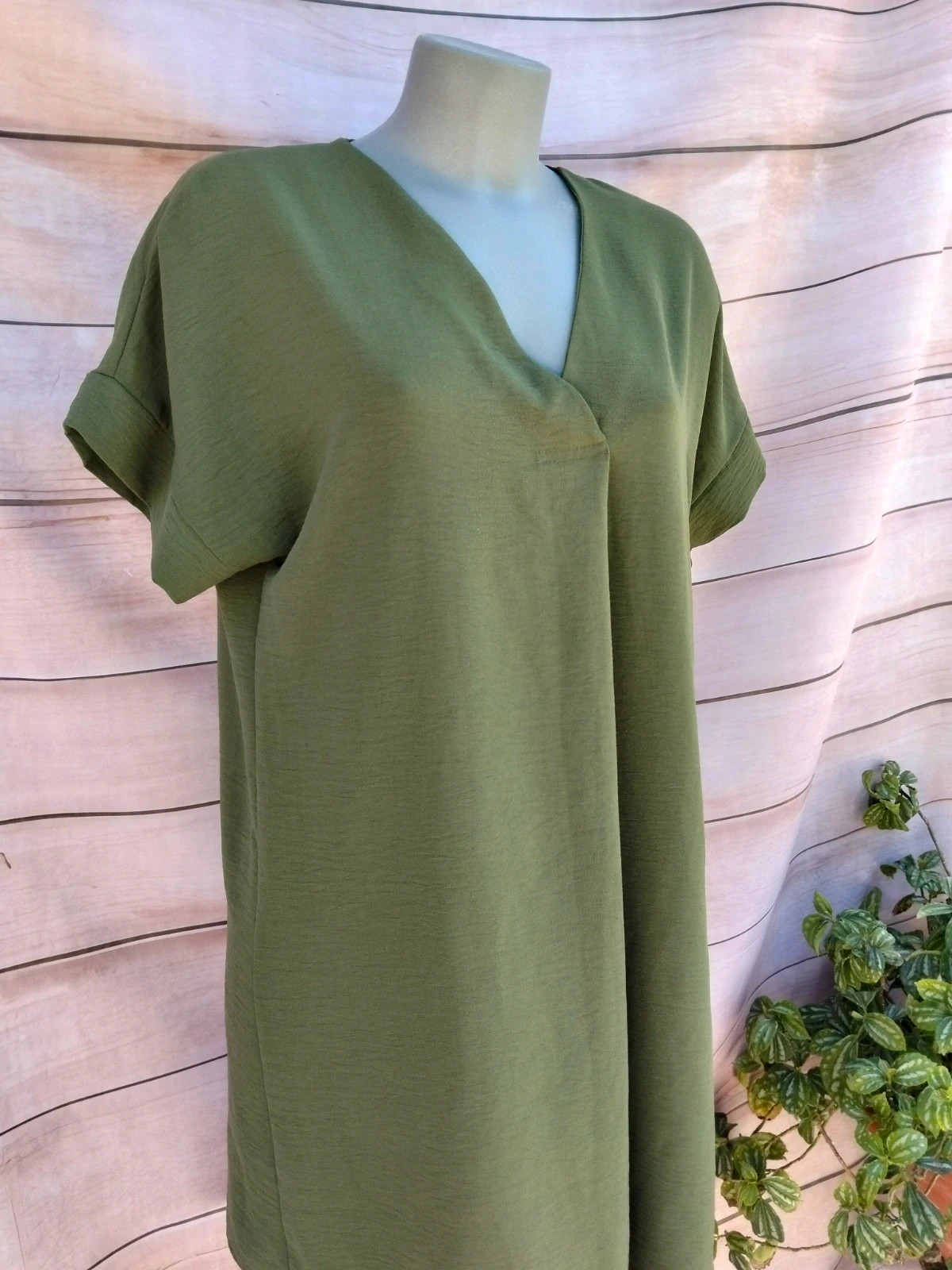 Vestido corto verde caqui 💜 – Green – taille L / 40 / 12 2