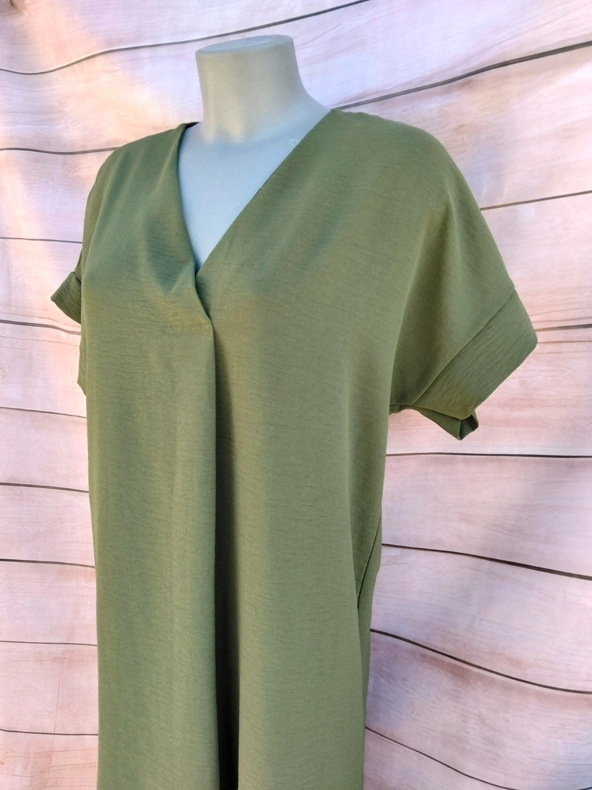 Vestido corto verde caqui 💜 – Green – taille L / 40 / 12 3