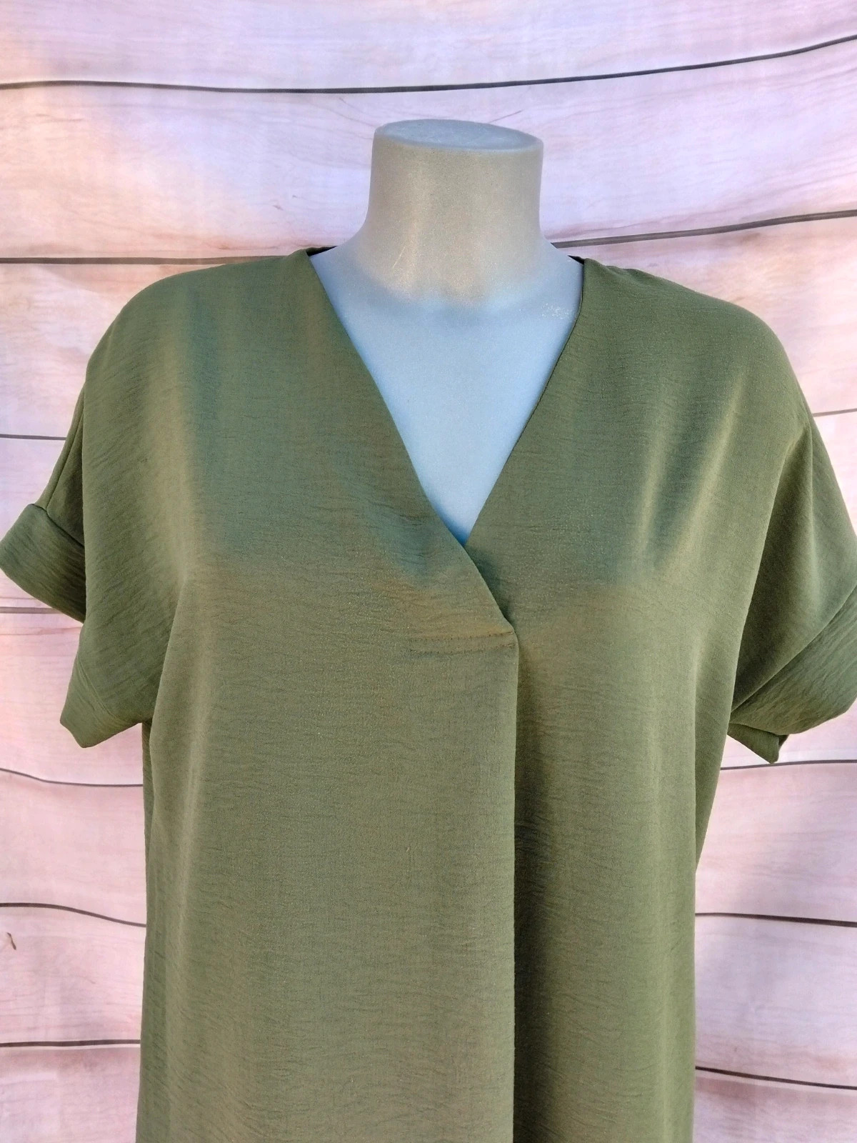 Vestido corto verde caqui 💜 – Green – taille L / 40 / 12 4