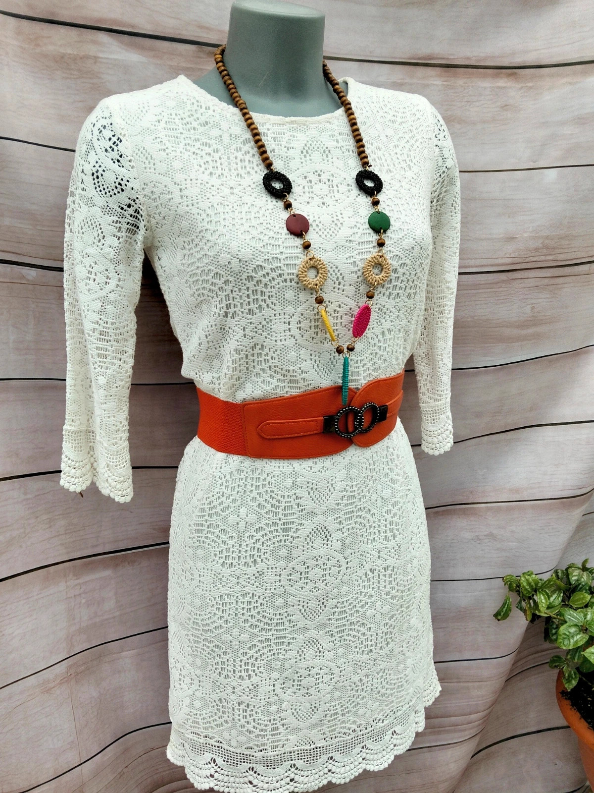 Vestido corto de encaje blanco Pimkie Talla S 💜 – Pimkie – taille S / 36 / 8 2
