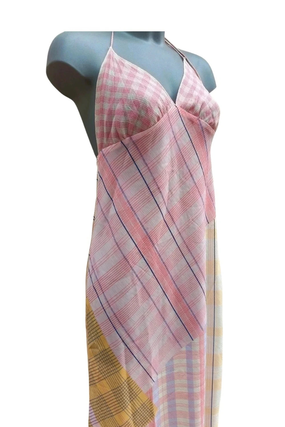 Vestido largo estampado cuadros Mango Talla M 💜 – Mango – taille M / 38 / 10 3