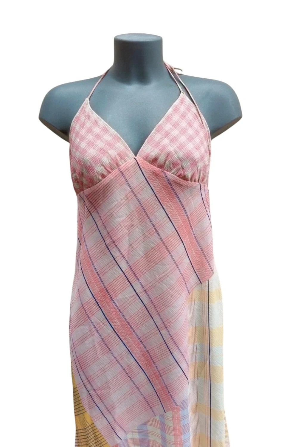 Vestido largo estampado cuadros Mango Talla M 💜 – Mango – taille M / 38 / 10 2
