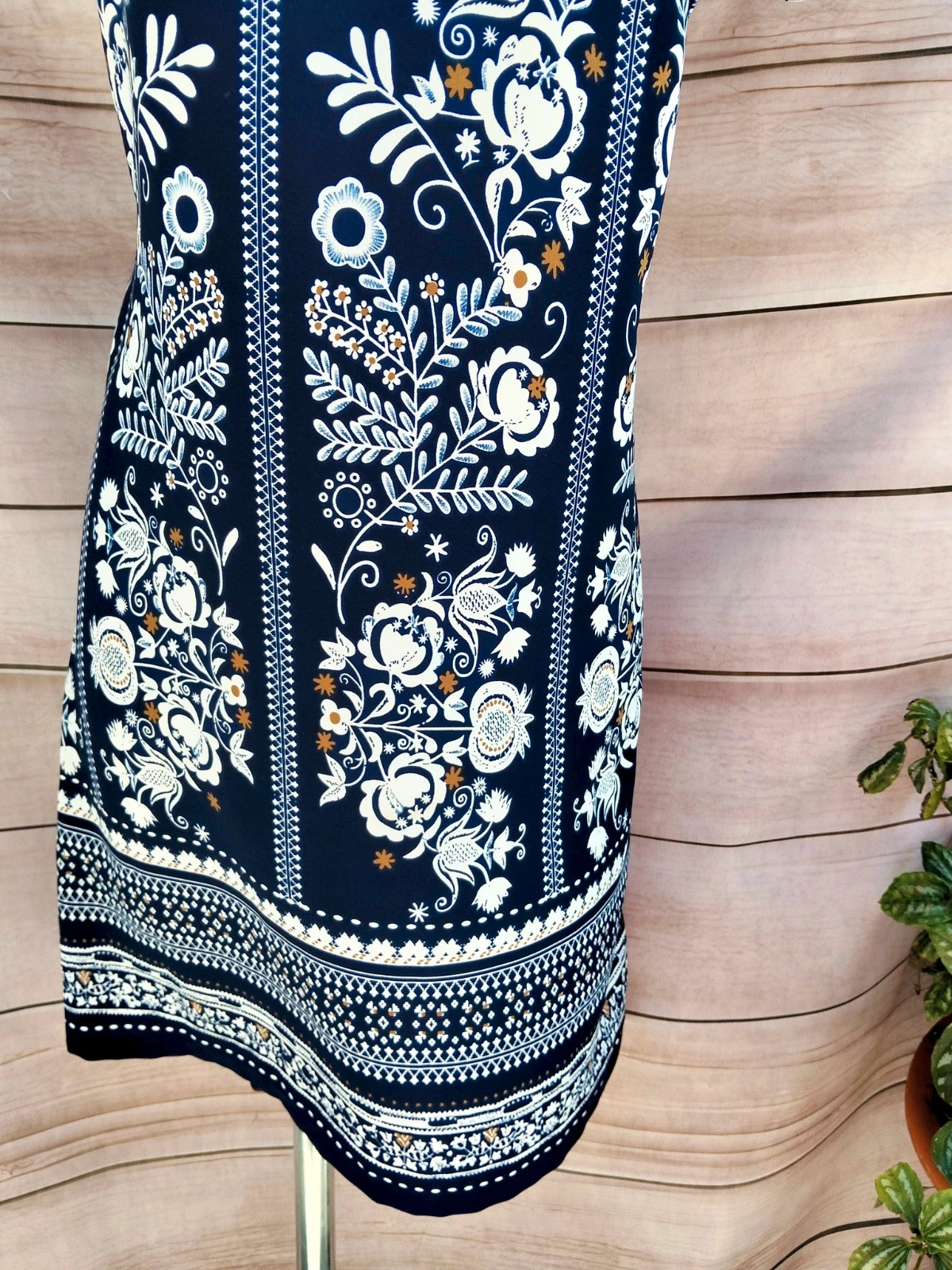 Vestido azul marino estampado con encaje 💜 – Fórmul@ – taille M / 38 / 10 3