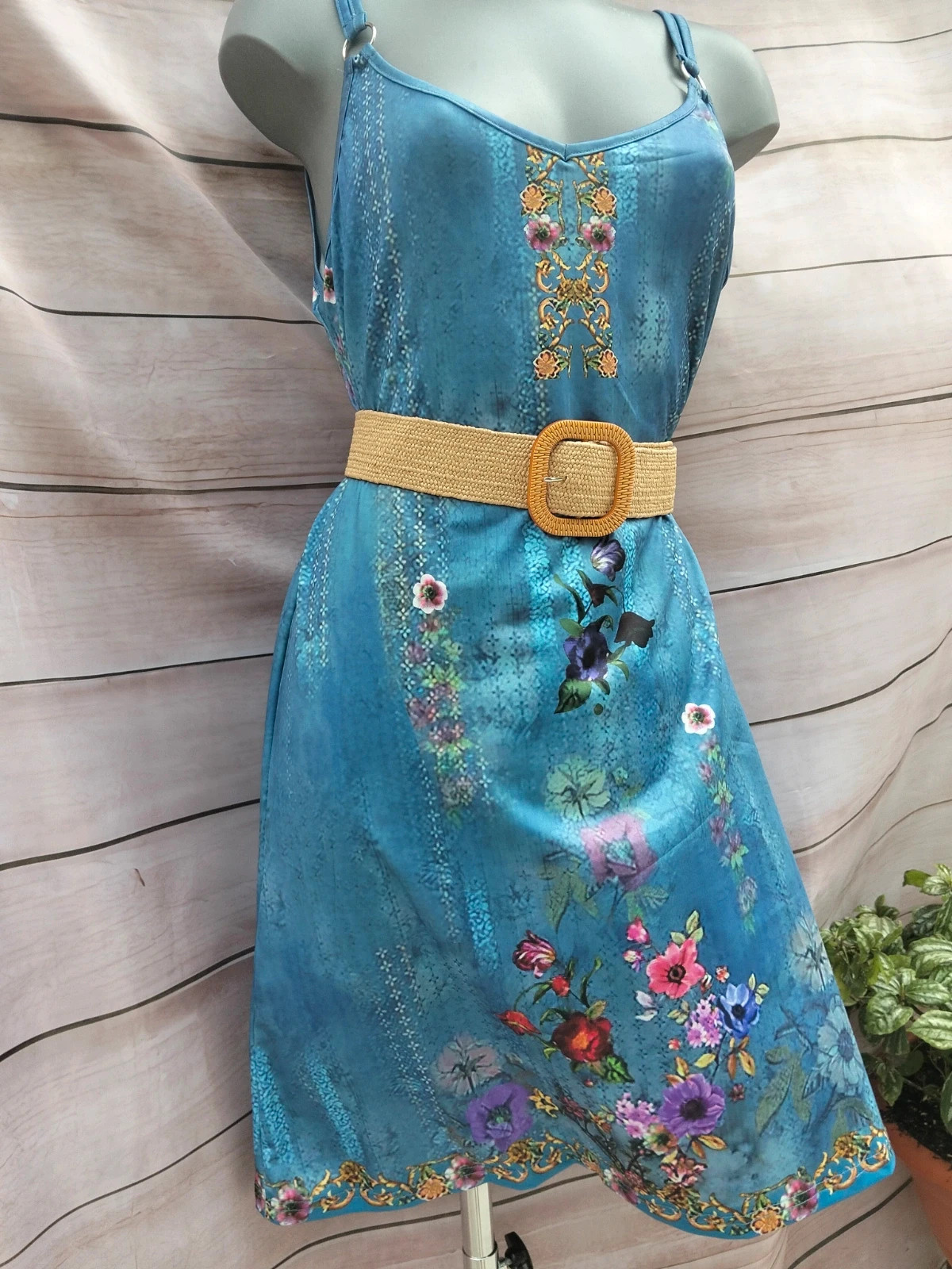 Vestido azul estampado floral Talla XL 💜 – Summer – taille XL / 42 / 14 5