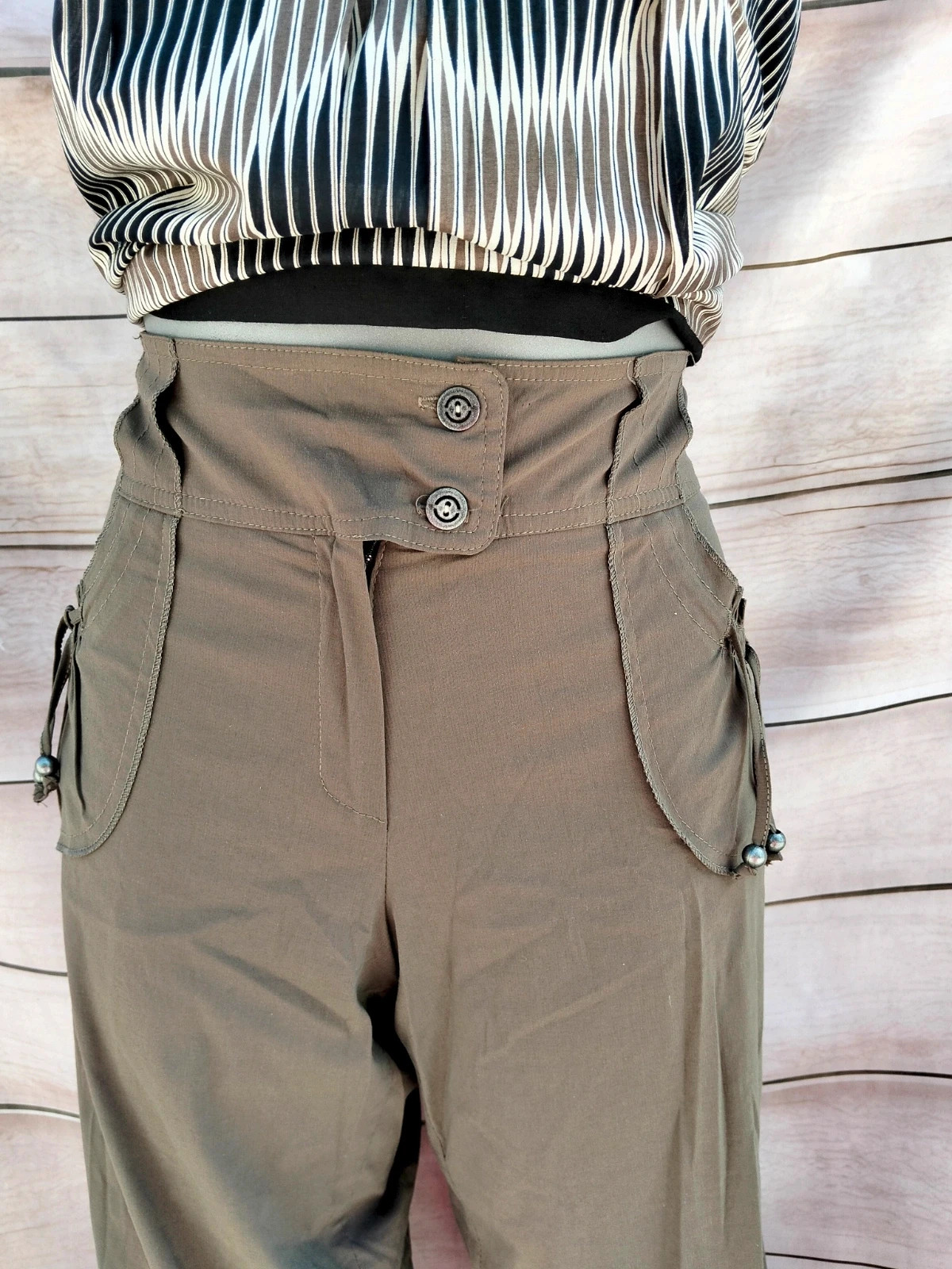 Pantalón pirata caqui Armand Thiéry T40 💜 – Armand Thiery – taille L / 40 / 12 4